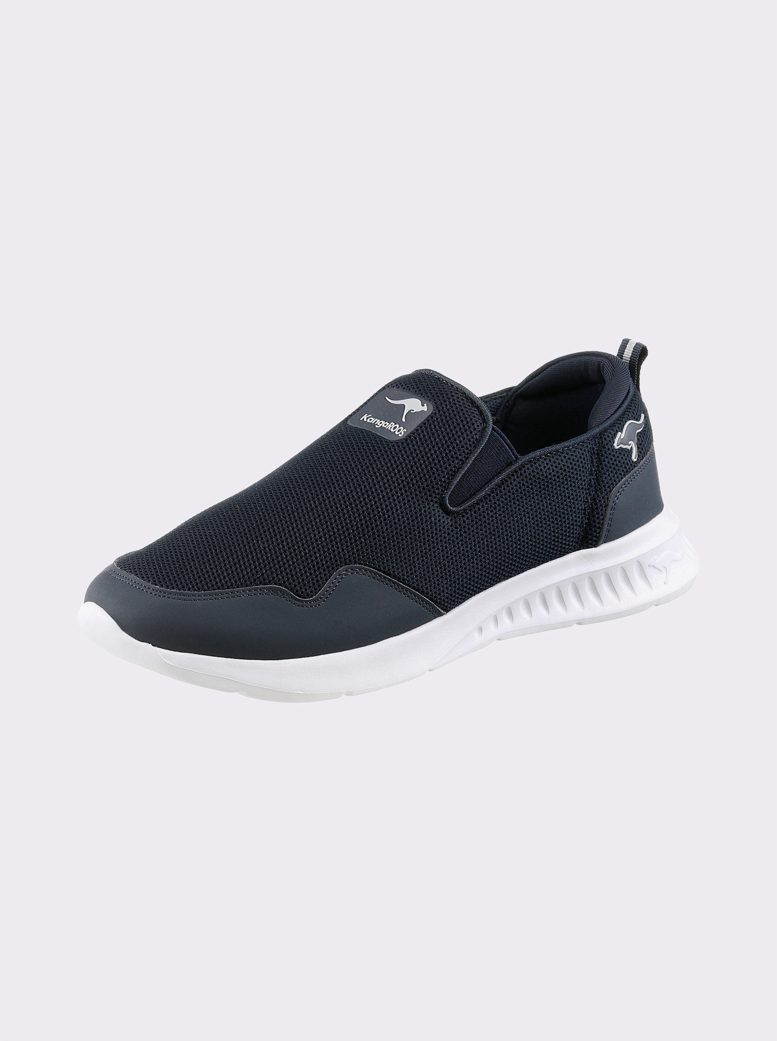 KangaROOS Slipper im Mix aus Synthetik und Lederimitat - marine