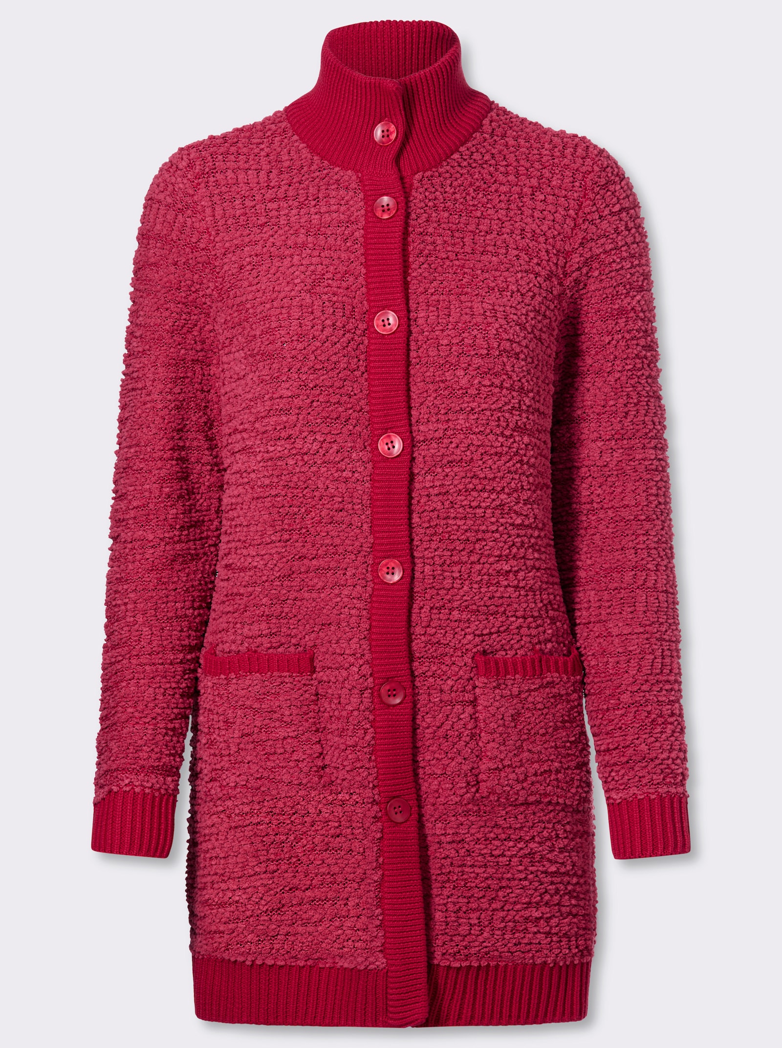 heine Longstrickjacke mit Stehkragen - rot