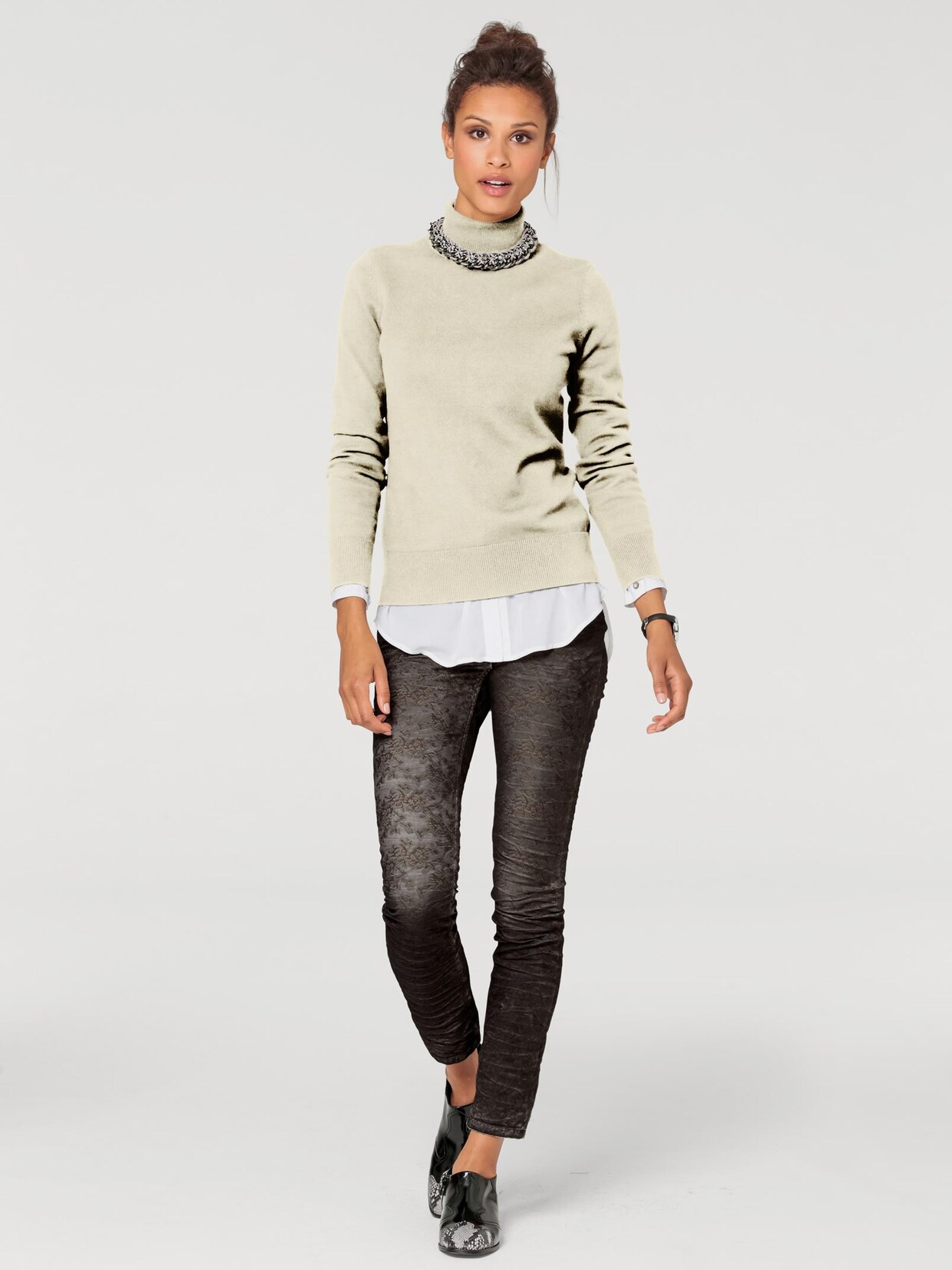 Linea Tesini Rollkragenpullover - offwhite