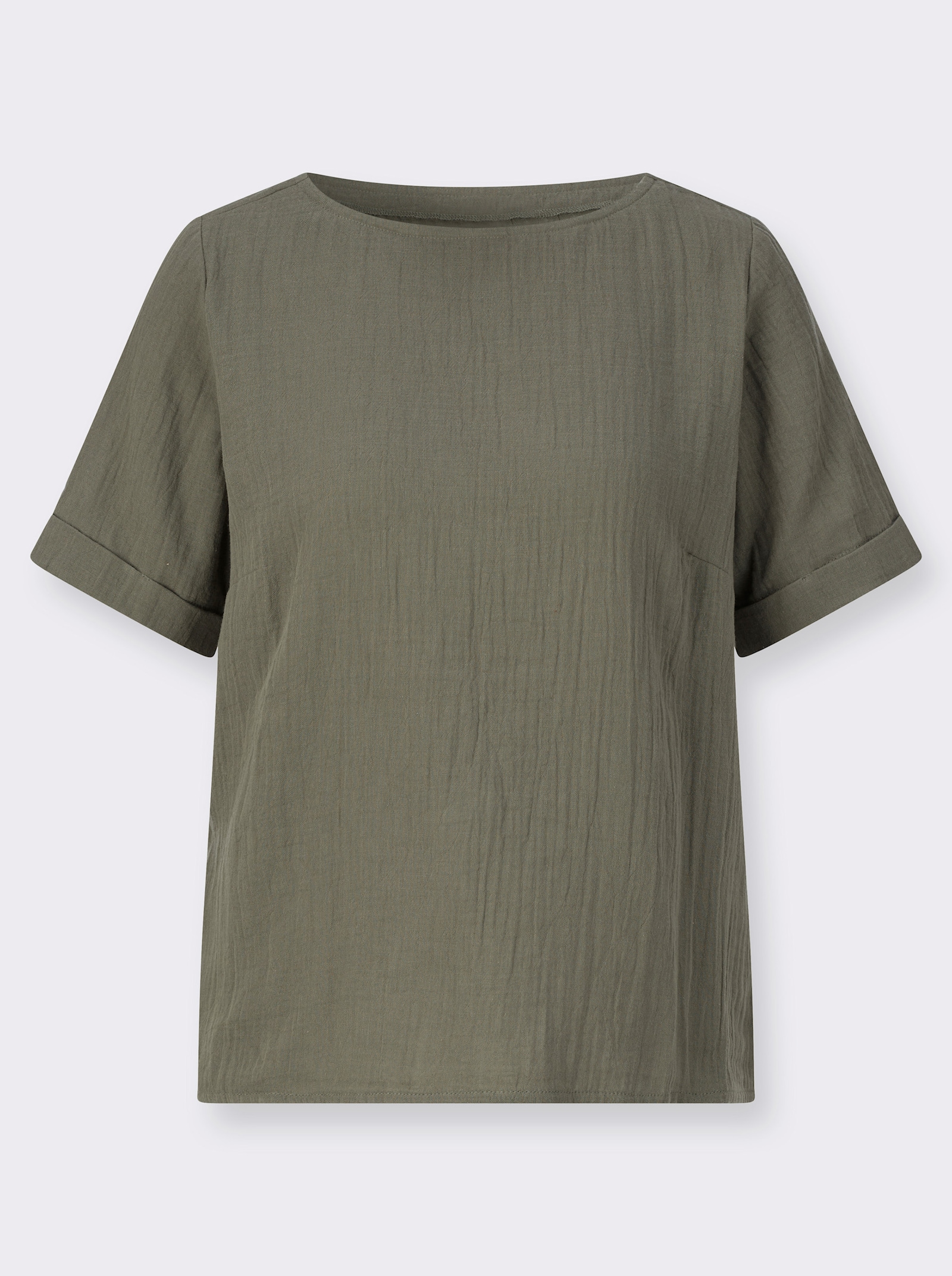 Schlupfbluse im Oversize-Schnitt - khaki