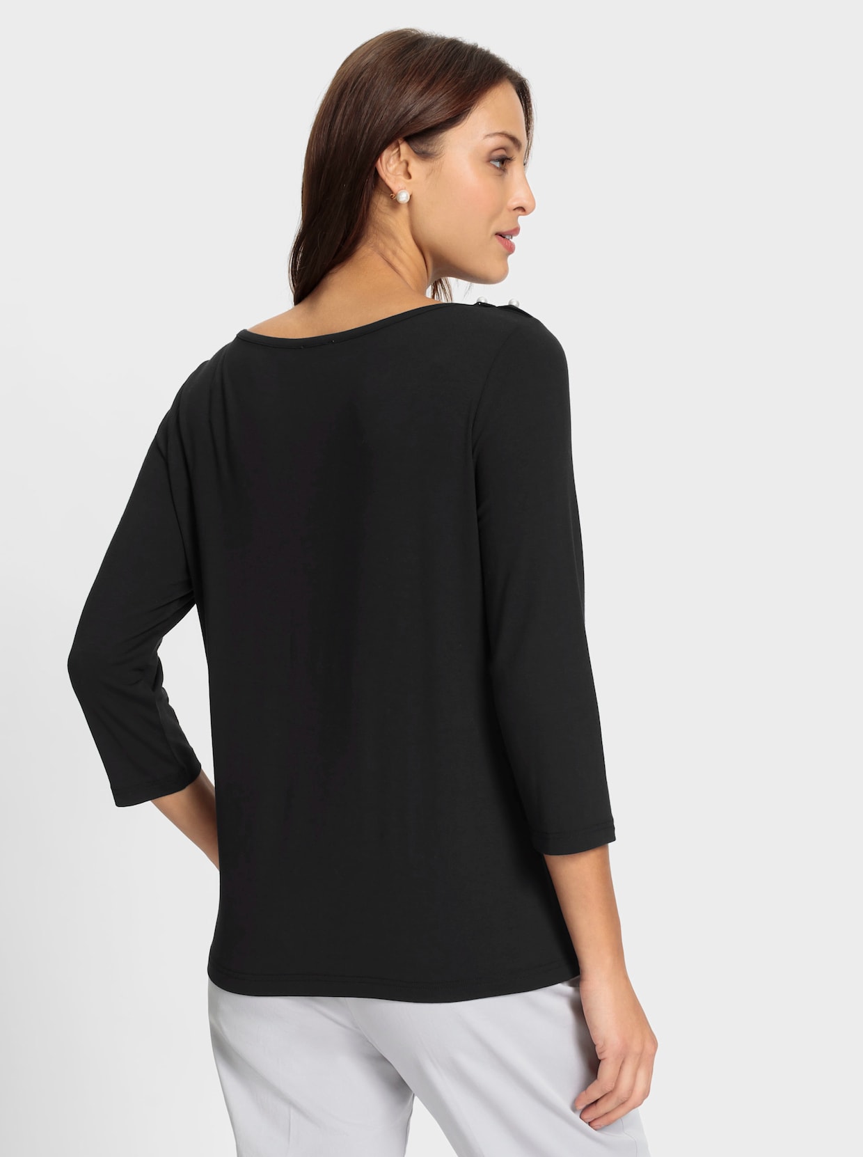 Shirt met 3/4-mouw - zwart