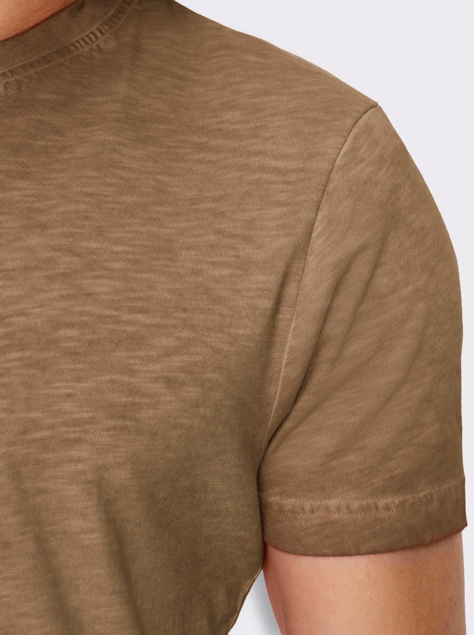 Kurzarmshirt aus reiner Baumwolle - braun