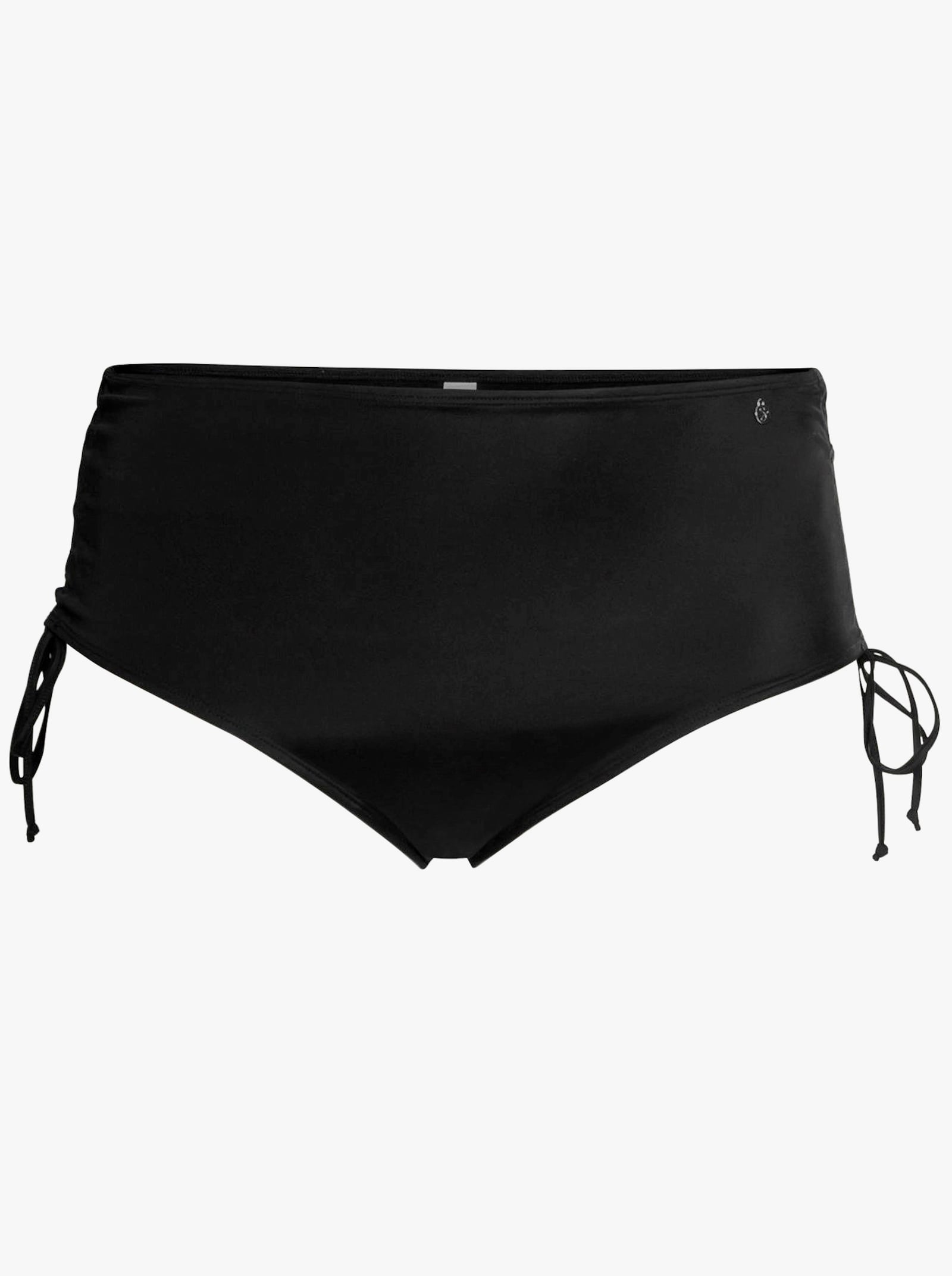 sheego Bikini-Hose mit seitlicher Raffung und Shaping-Effekt - schwarz