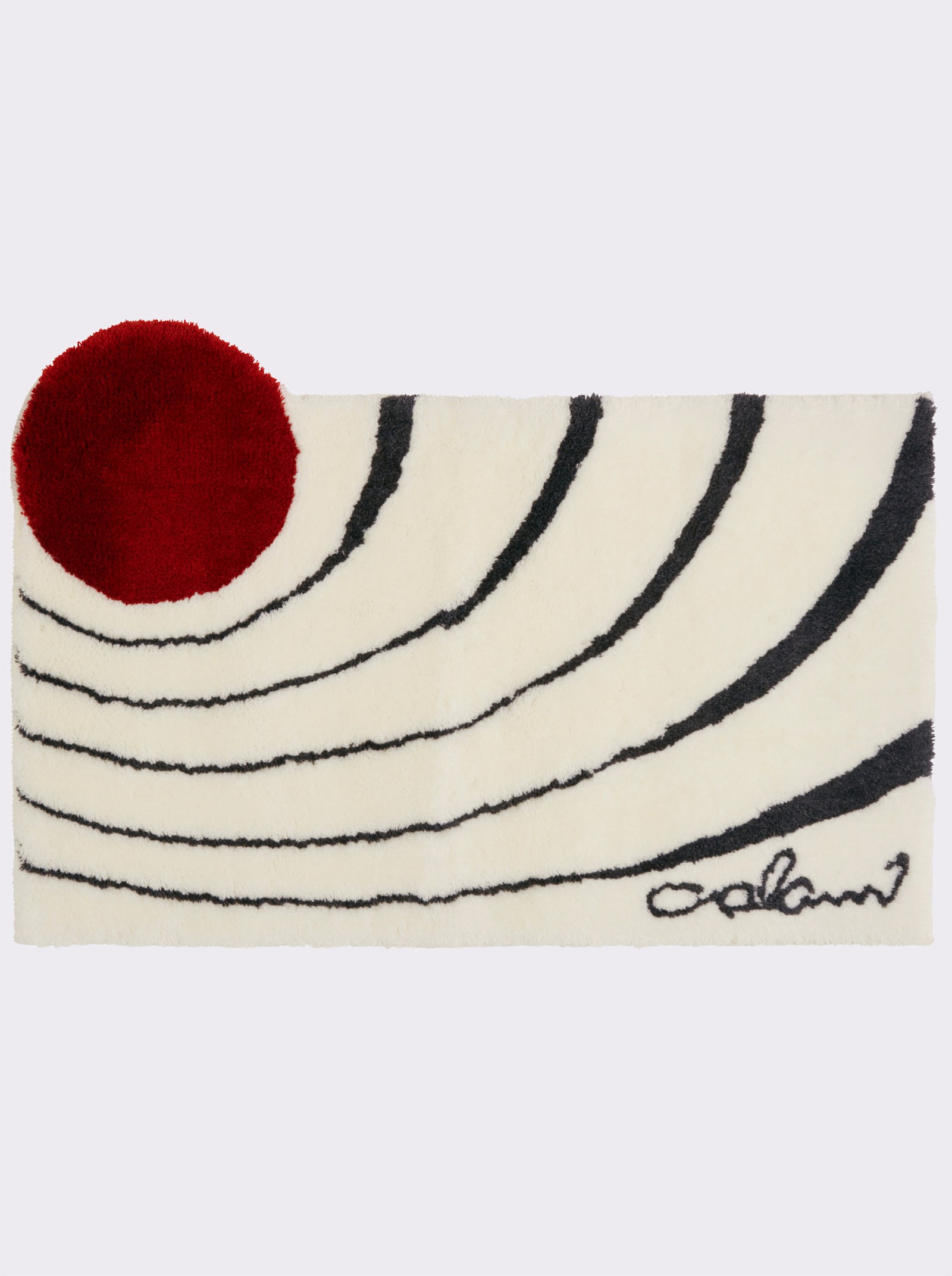 Grund Badematte - weiß-rot