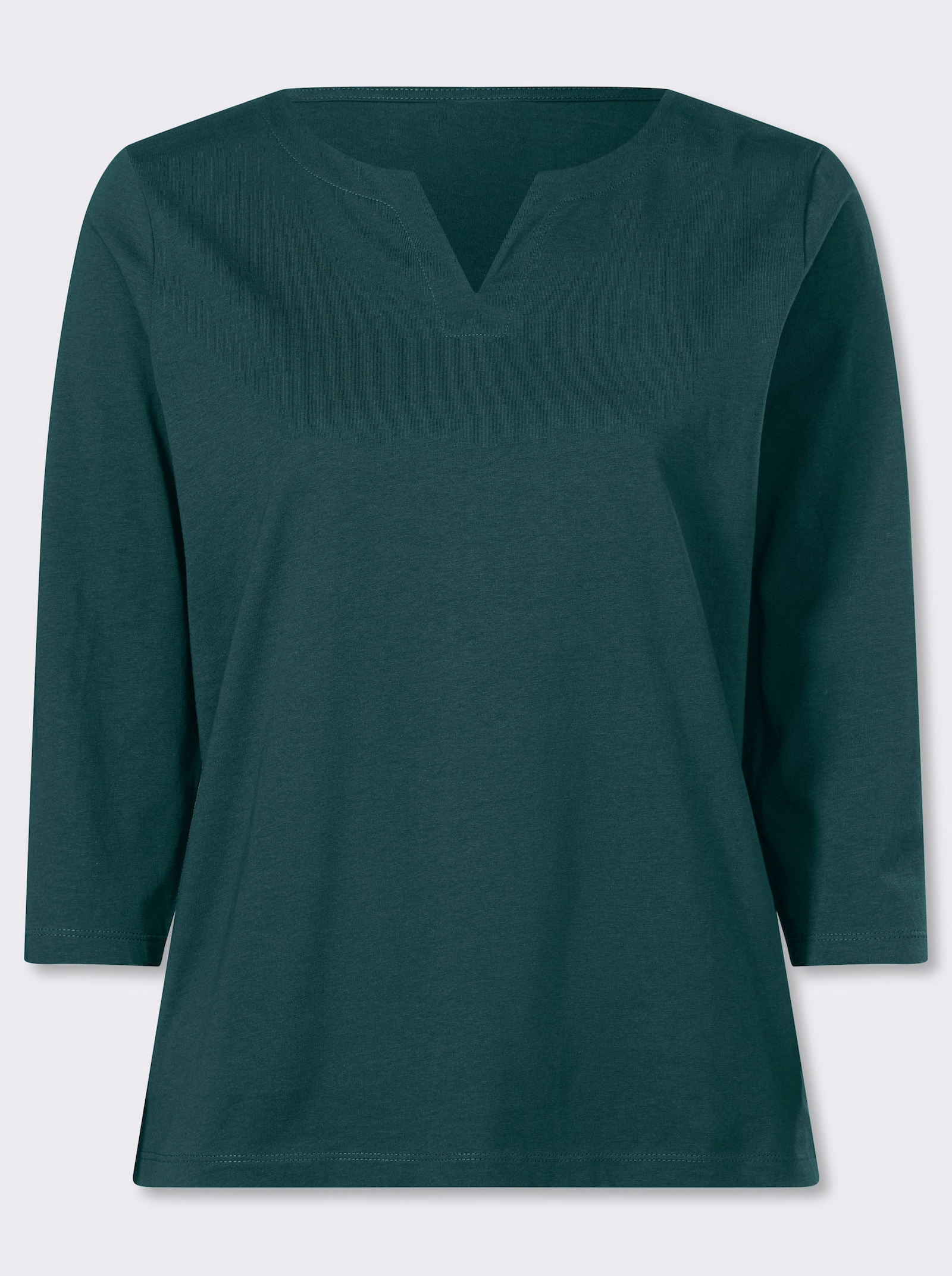 3/4-Arm-Shirt aus reiner Baumwolle - petrol