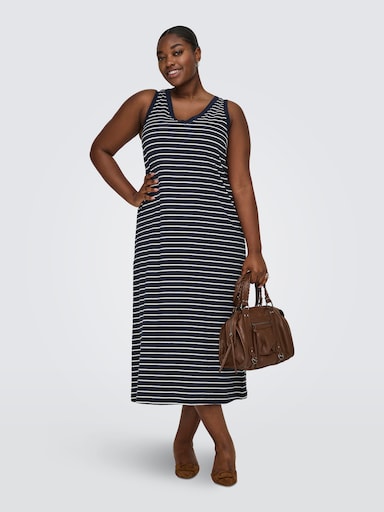 ONLY CARMAKOMA Shirtkleid - night sky stripes:(dina) cloud dancer