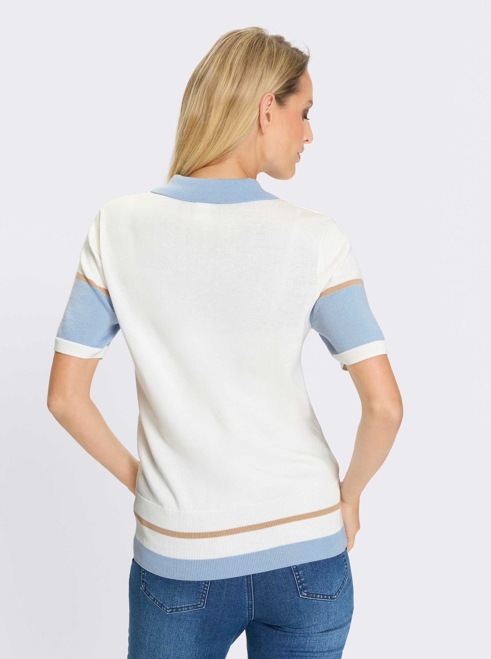 heine Feinstrickpullover mit Polokragen - ecru