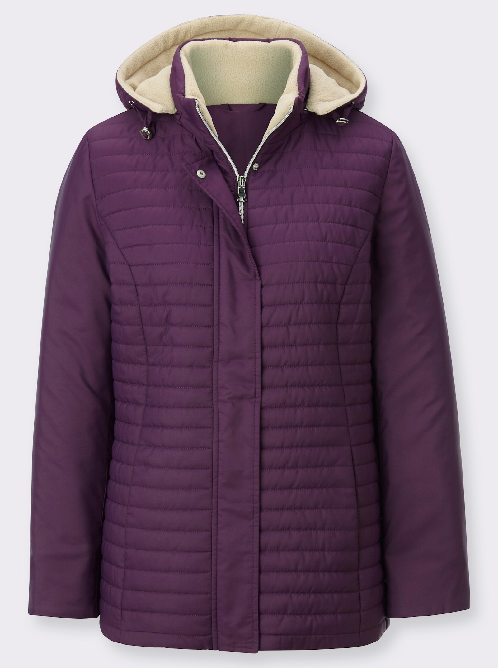 Steppjacke mit abnehmbarer Kapuze - traube