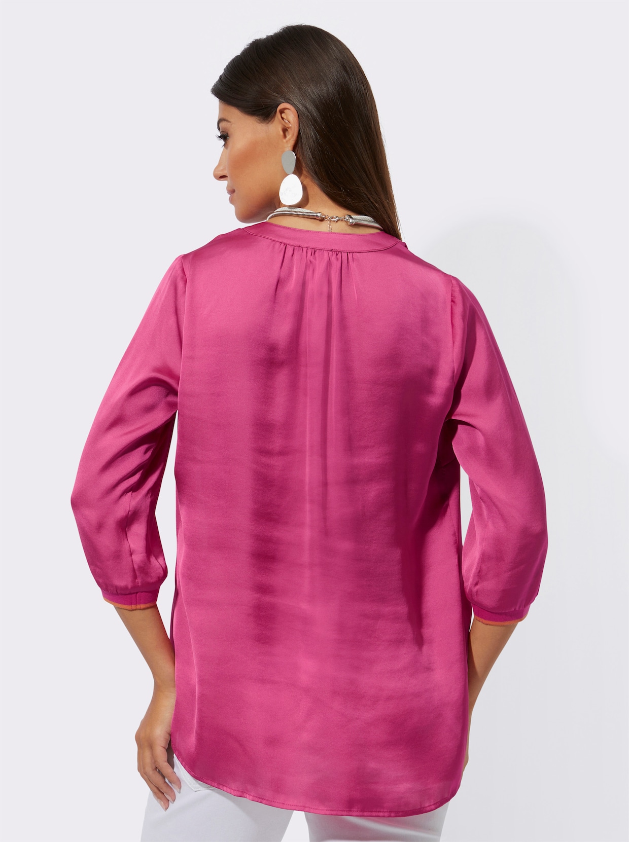 Longline blouse - fuchsia/papaja