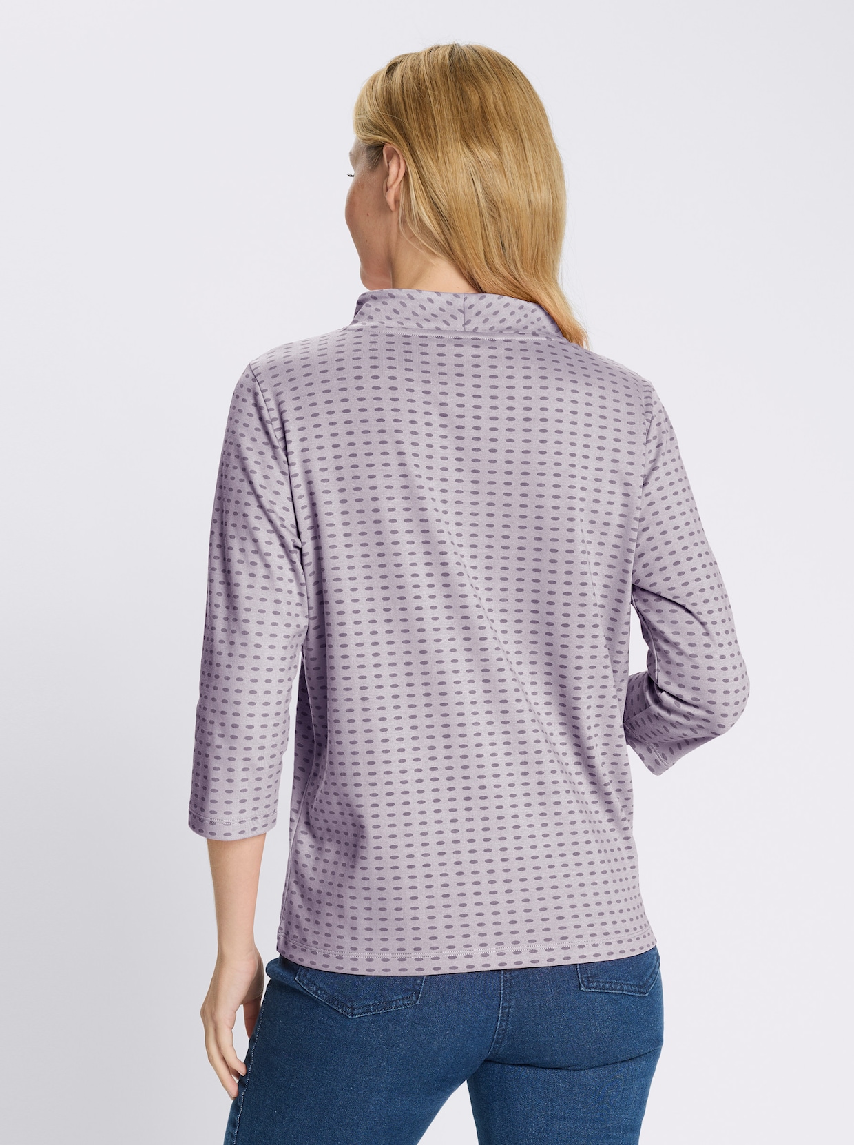 Sweatshirt mit Stehkragen - flieder-feige-bedruckt