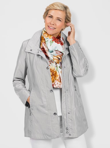 Übergangsjacke mit Schal - hellgrau