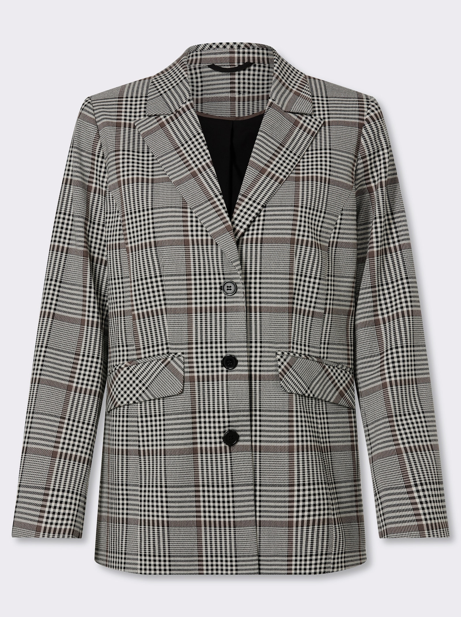 heine Blazer im Karo-Dessin - champagner-schwarz-kariert