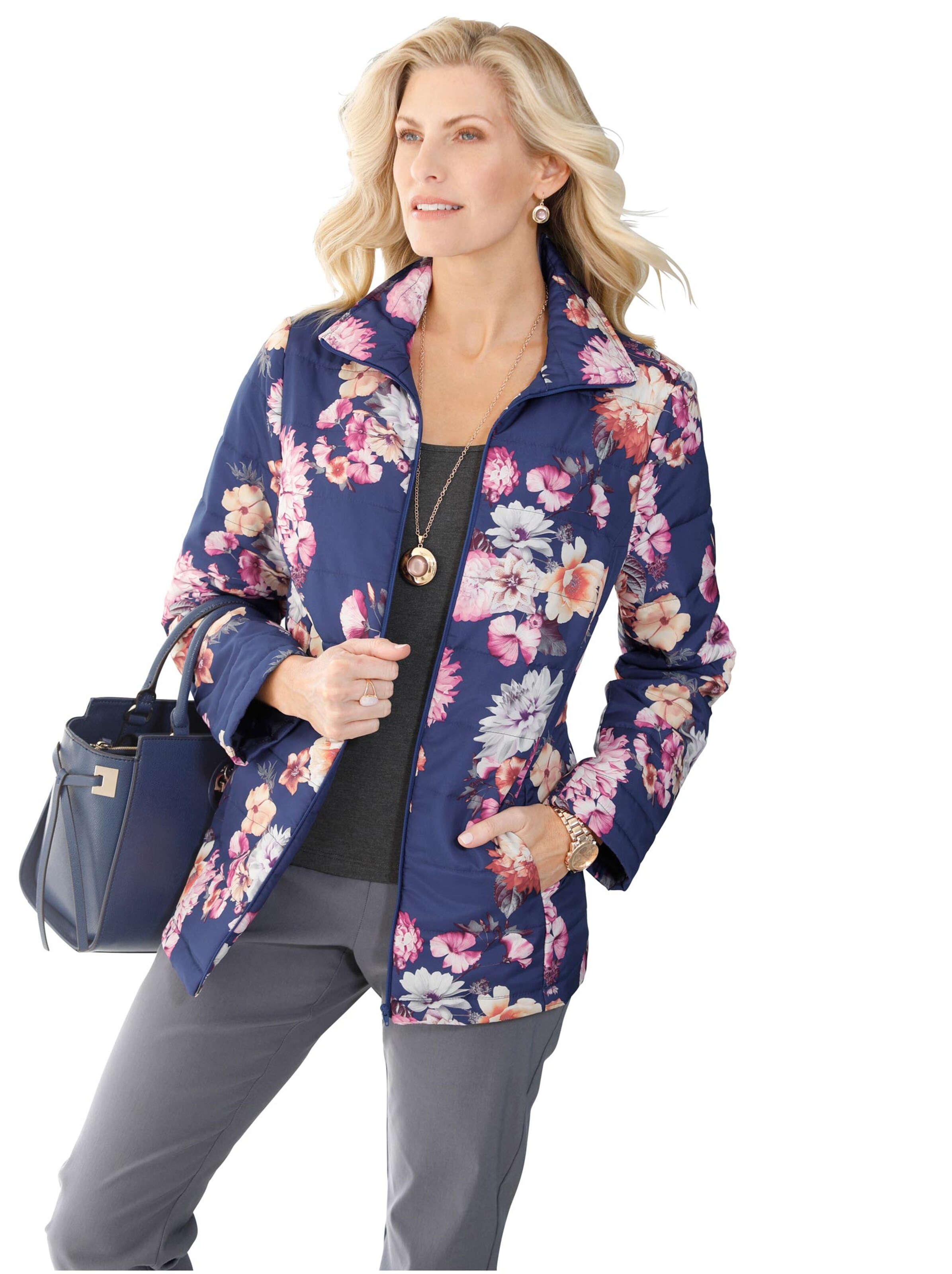 Jacke - dunkelblau-bedruckt