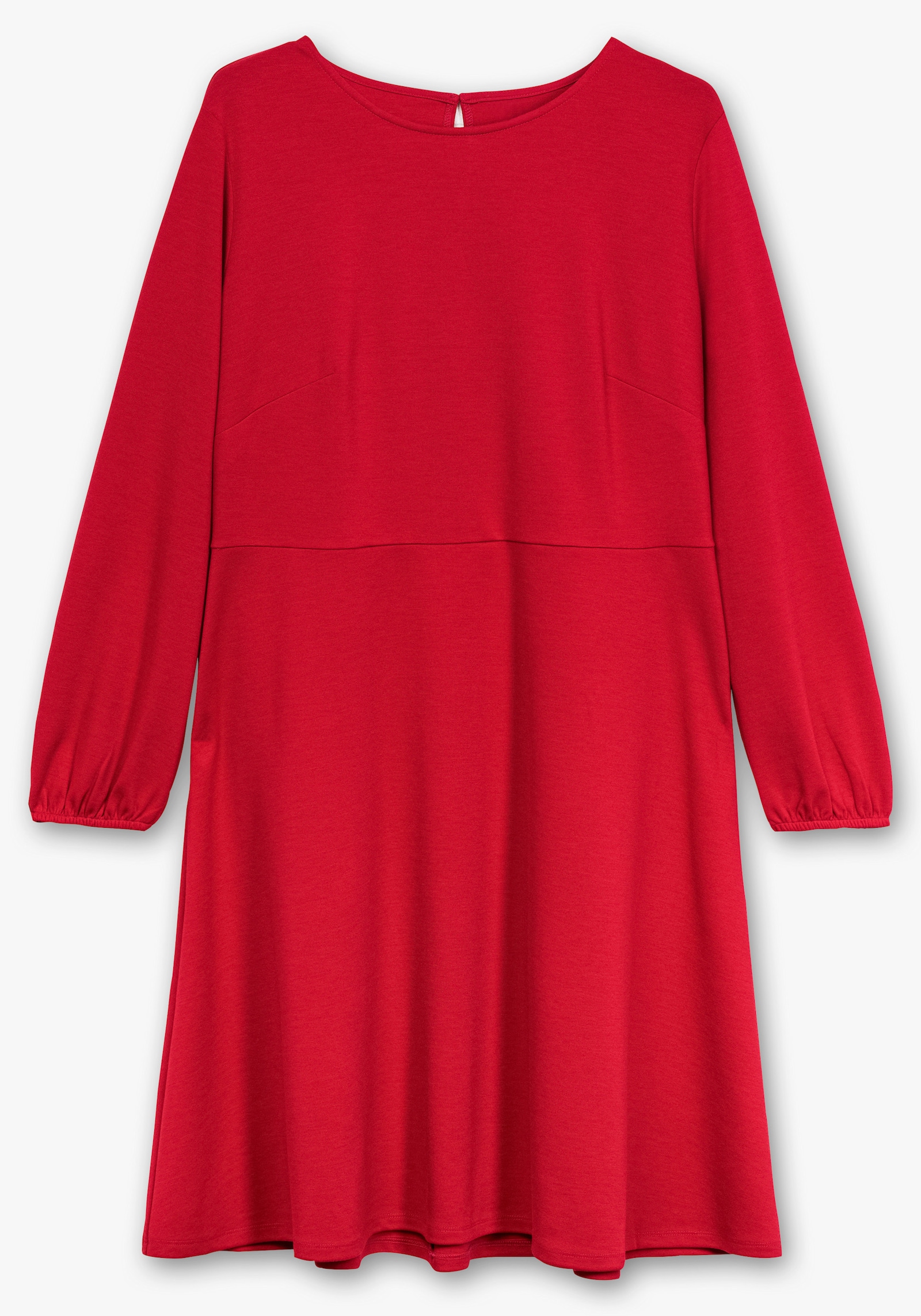 Jerseykleid mit elastischen Bündchen - rot