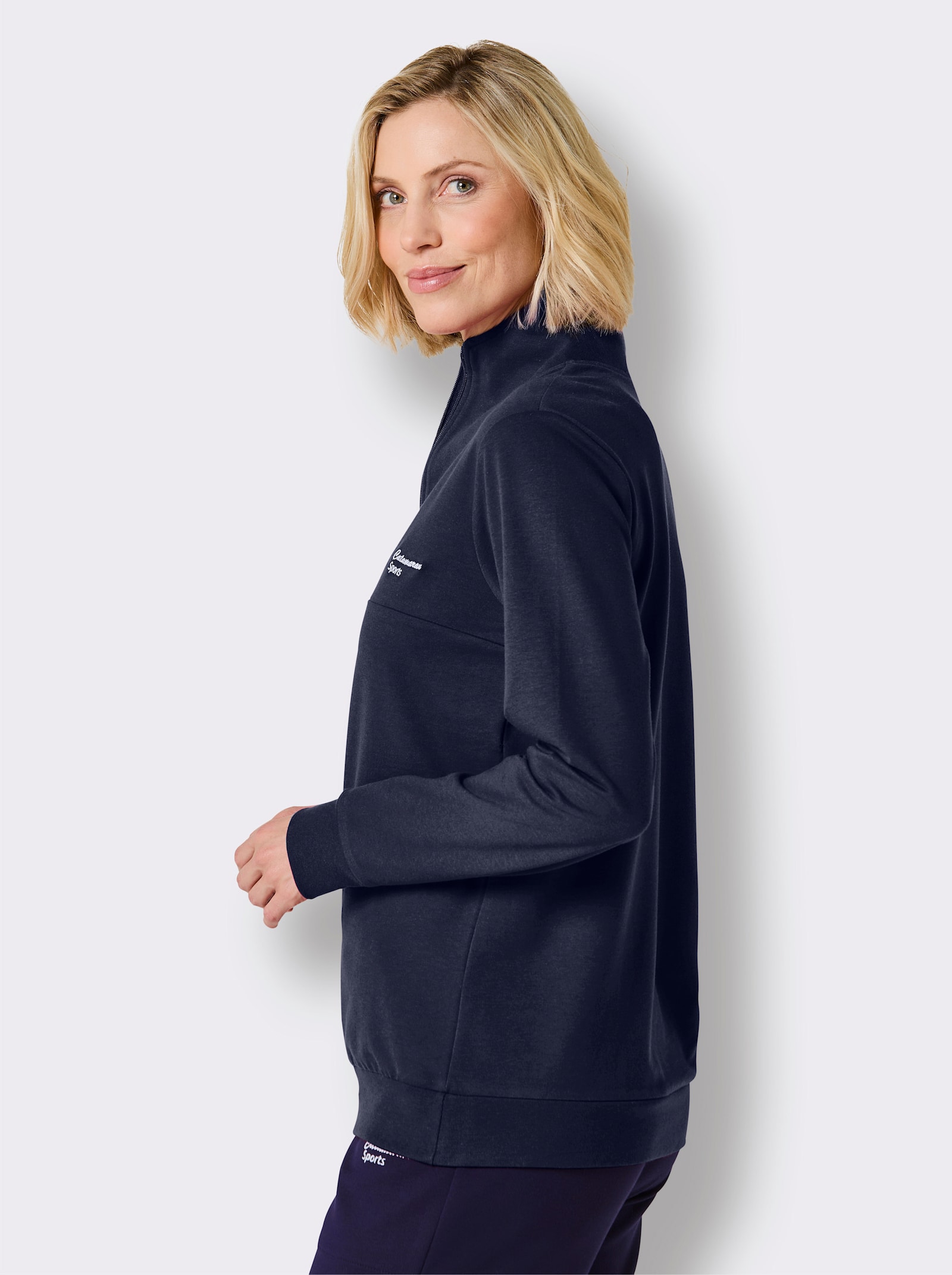 Catamaran Sports Sweatshirt mit Troyerkragen - marine