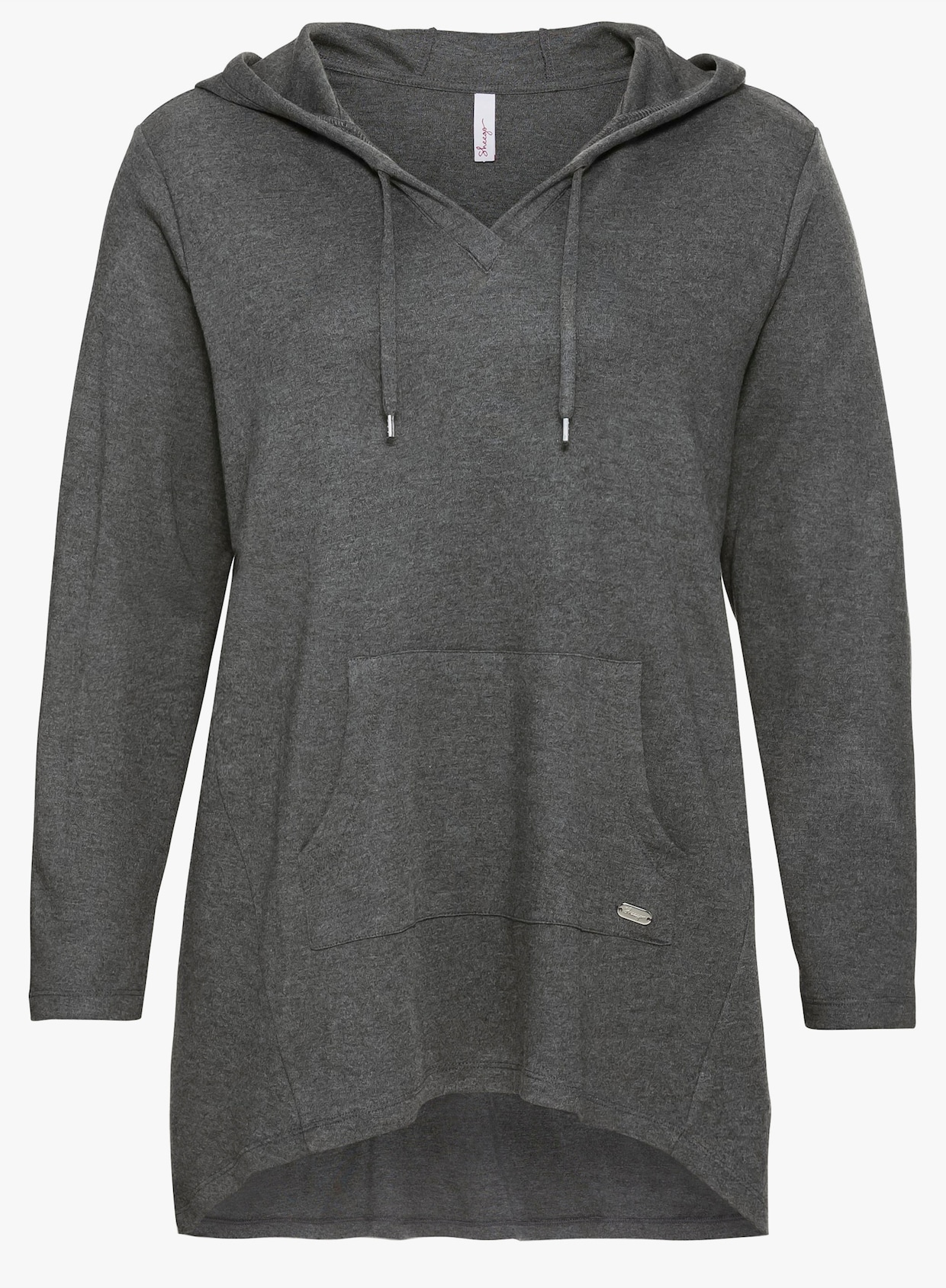 sheego Longshirt - grau meliert