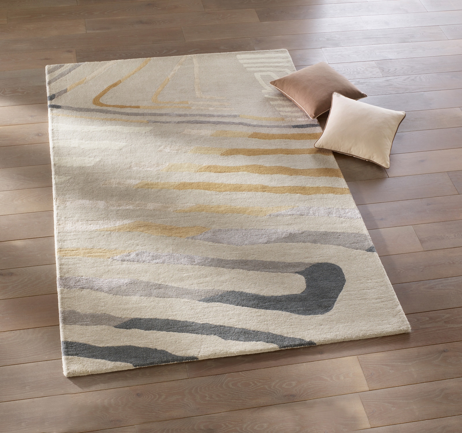 heine home Hochflorteppich - beige-grau