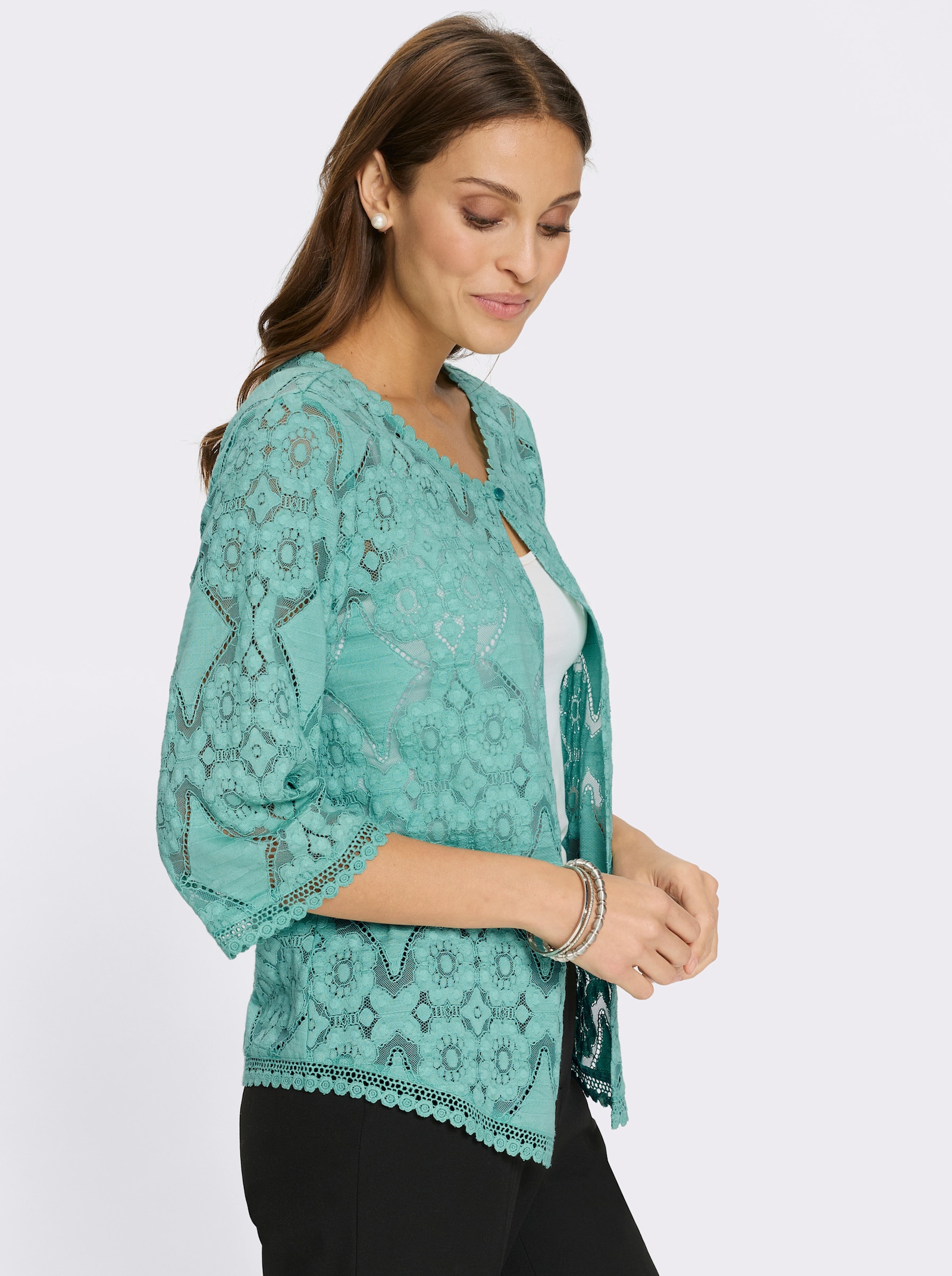 Blusenbolero aus Spitze - salbei