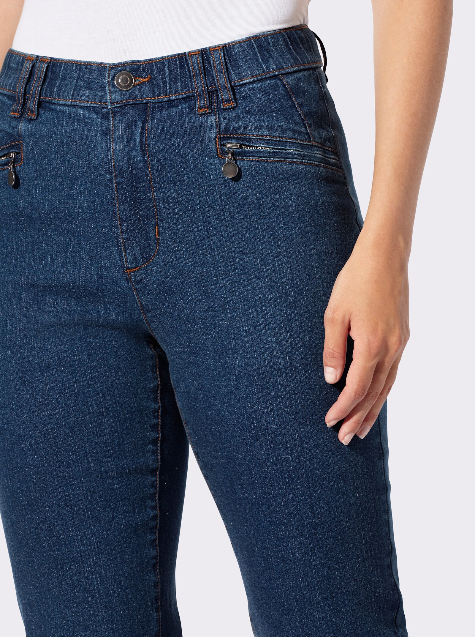 Jeans met ritszakken - blue-stonewashed