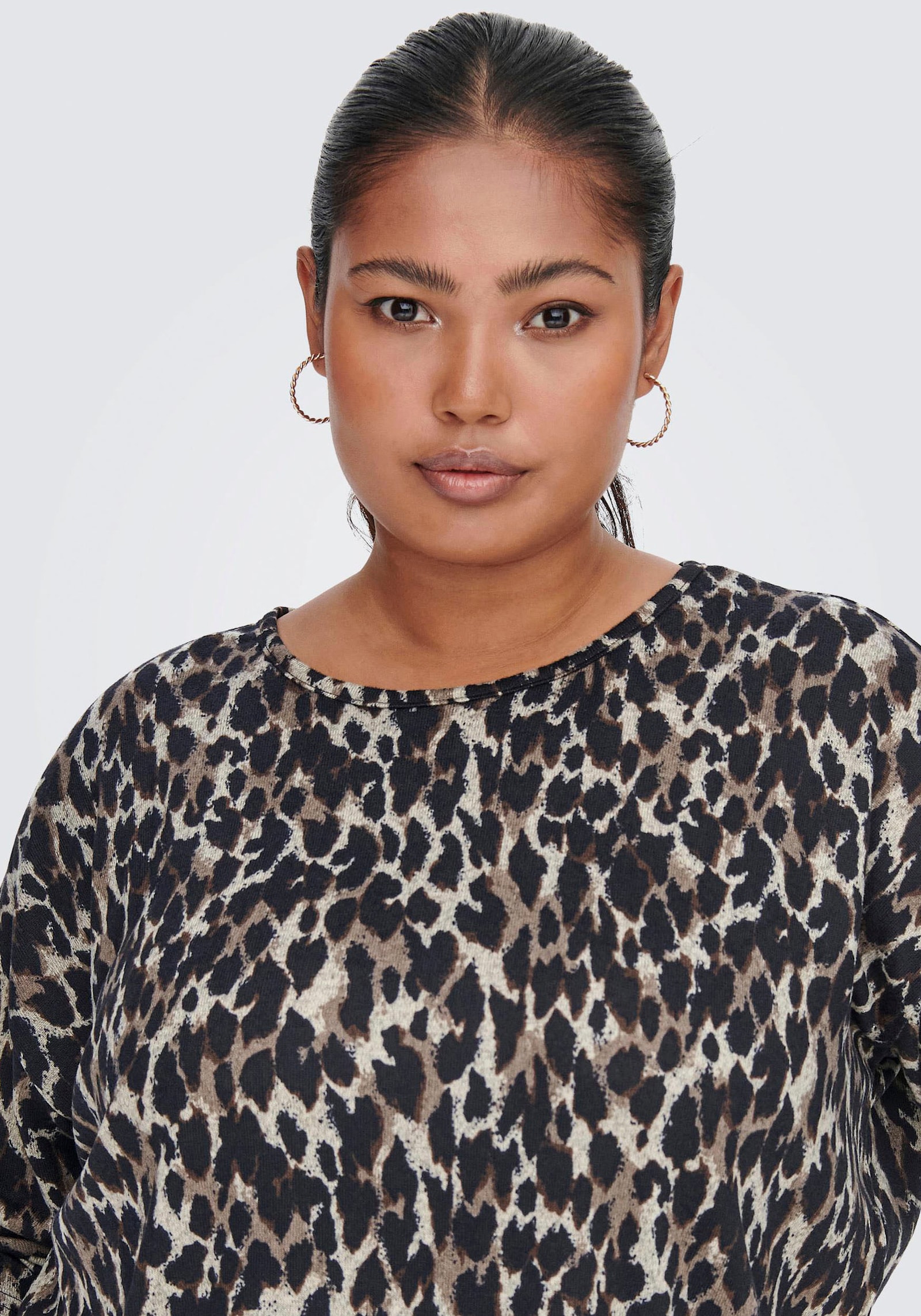 3/4-Arm-Shirt - braun leo