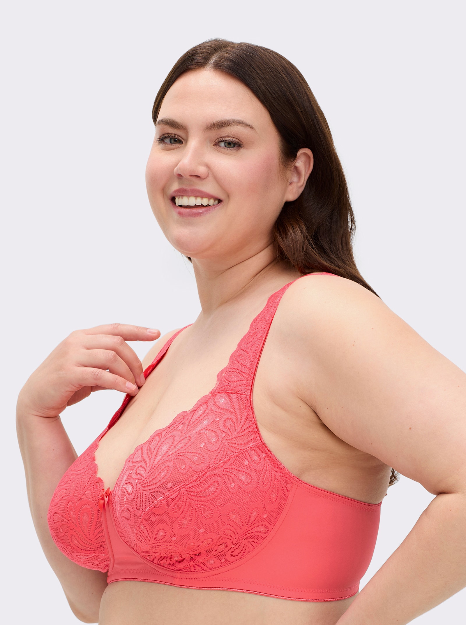 wäschepur Komfort-BH ohne Bügel mit Spitzen-Verzierung - hummer