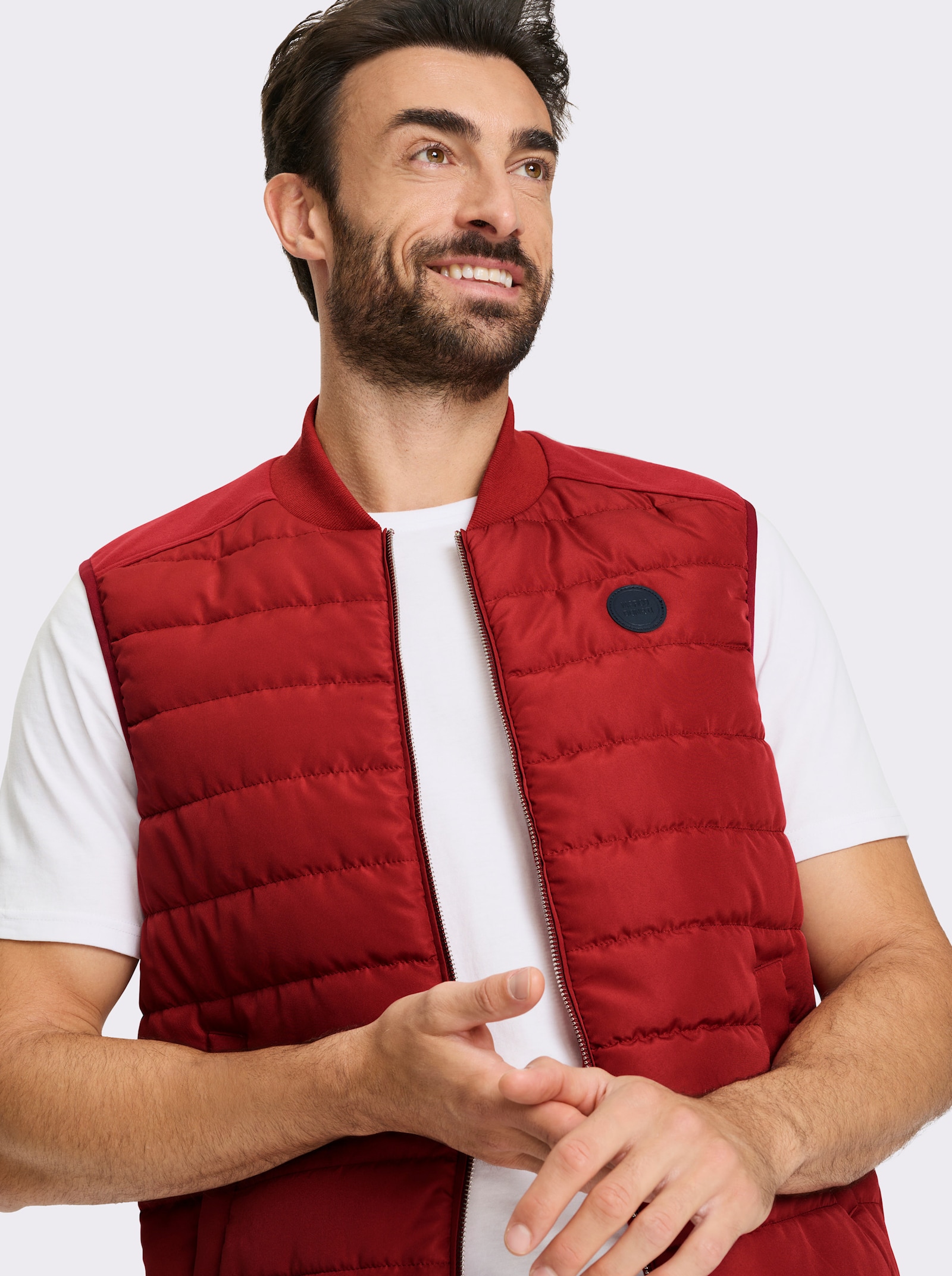 Marco Donati Steppweste mit Stehkragen, pflegeleicht - kirsche