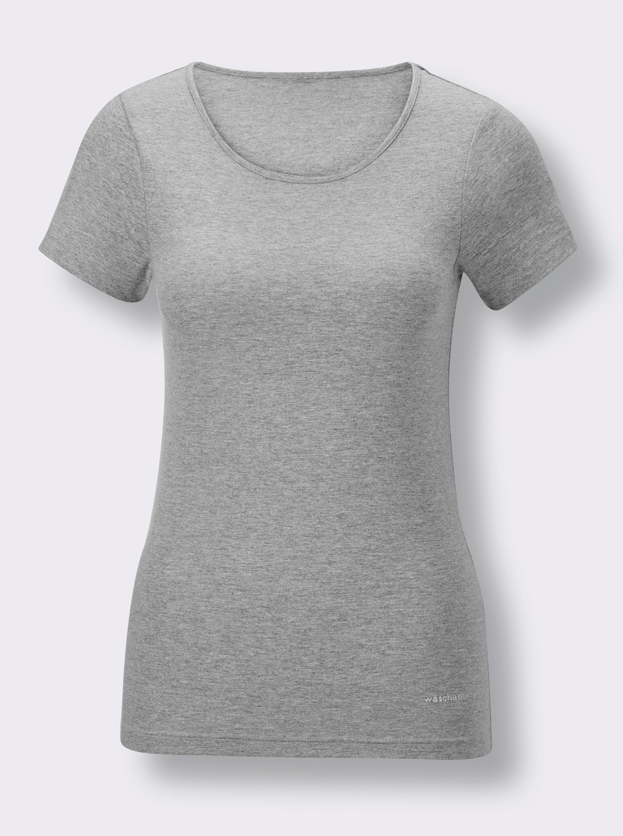 wäschepur shirt - wit + grijs gemêleerd