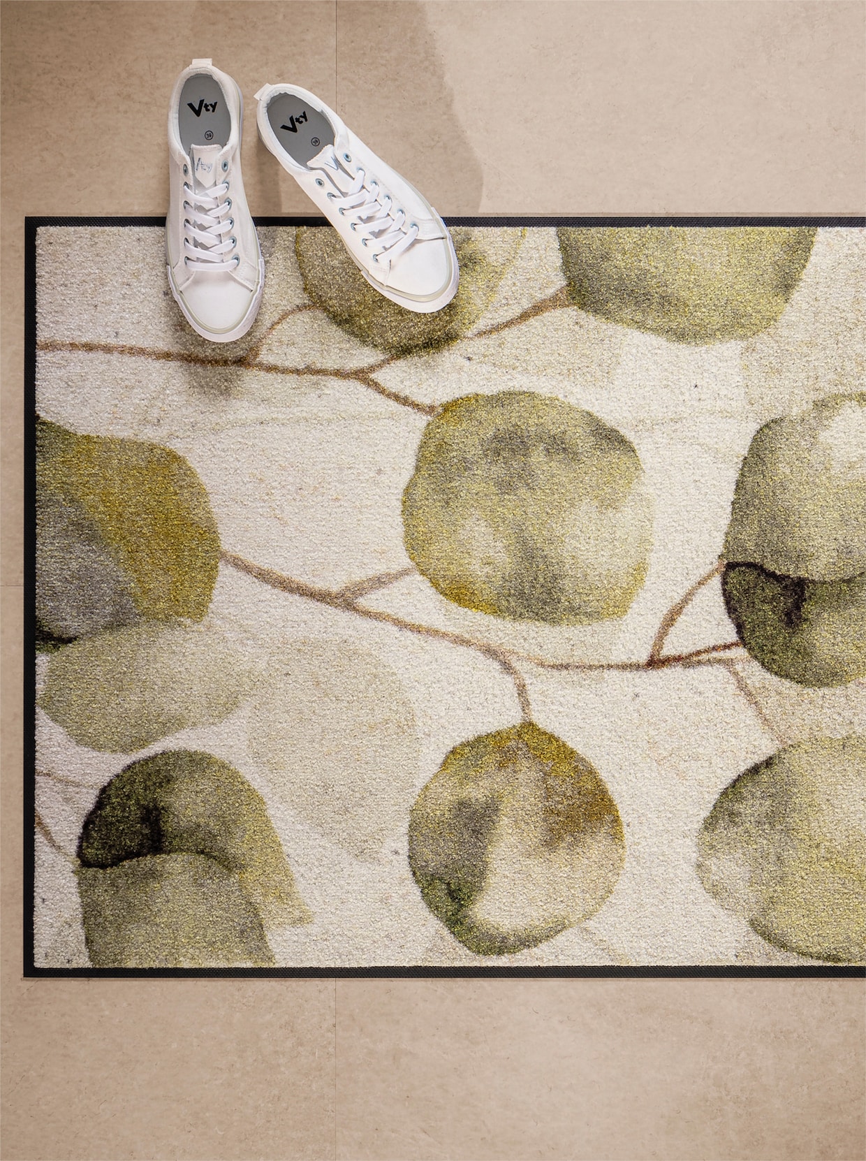 wash+dry by Kleen-Tex Voetmat - beige/groen