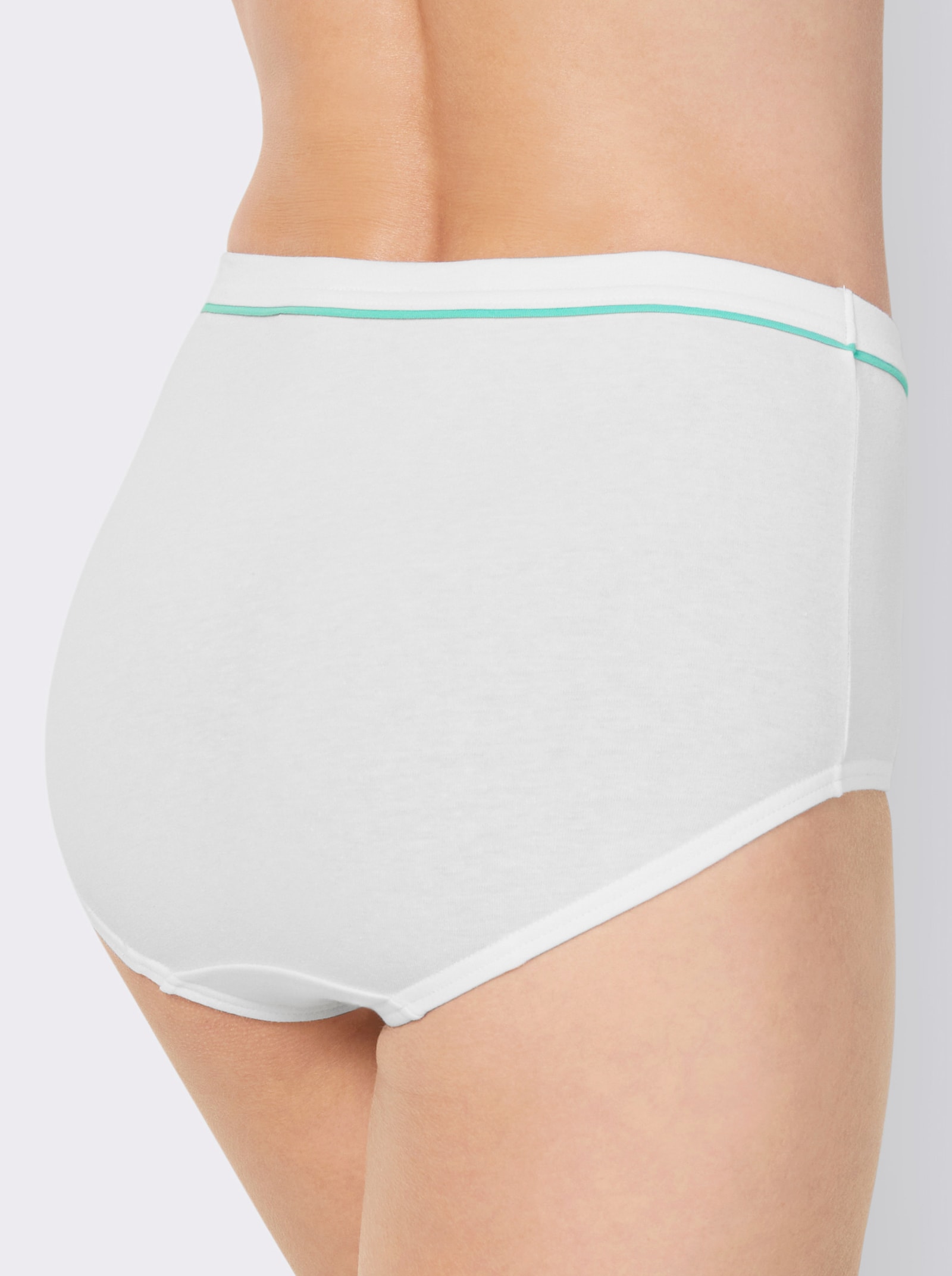 wäschepur Tailleslip met dubbel kruisje - 5x wit/munt + 5x wit/citroen