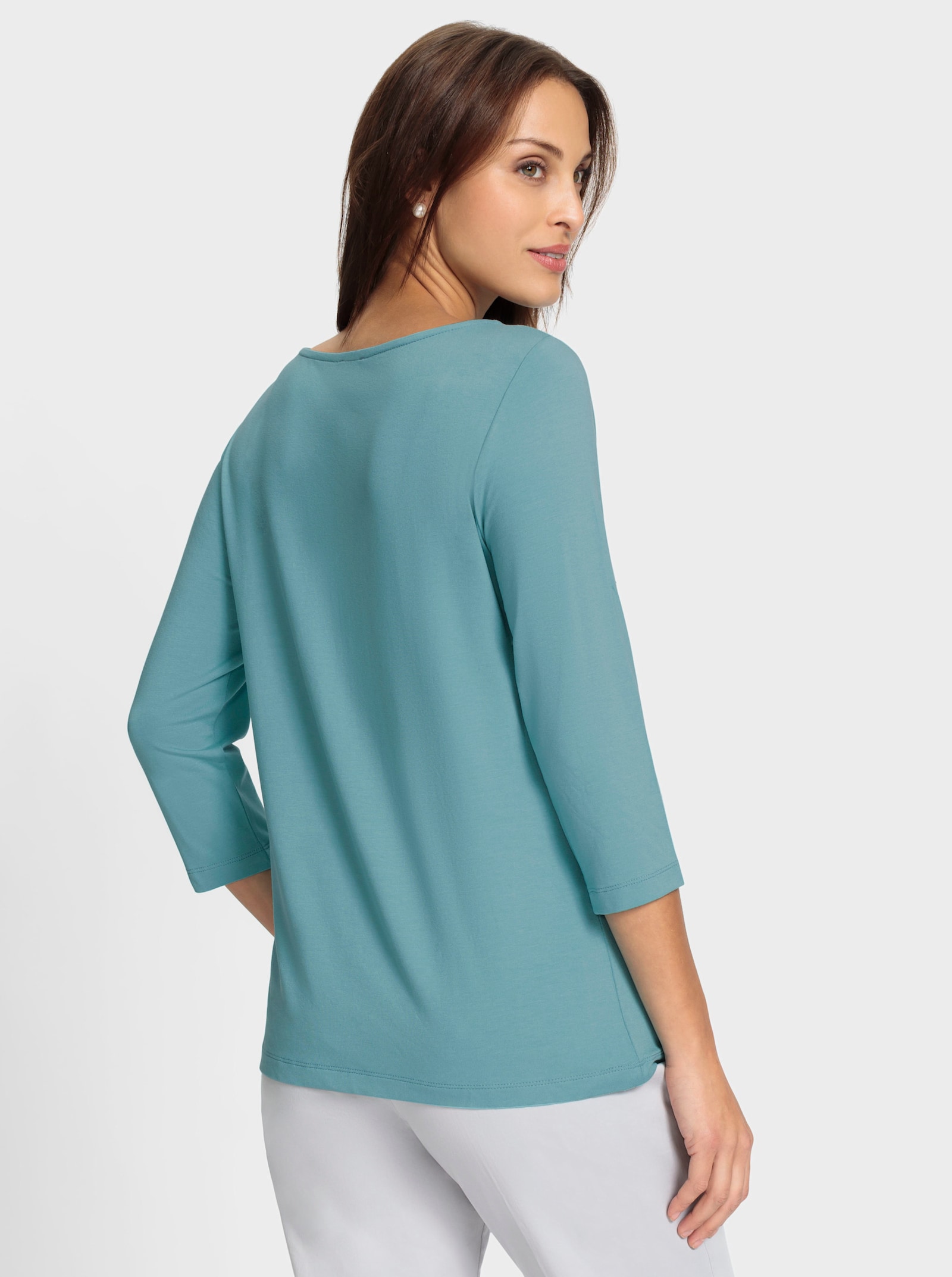 3/4-Arm-Shirt mit Glitzersteinchen - ozean