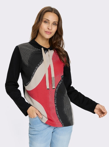 Sweatshirt - erdbeere-schwarz-bedruckt