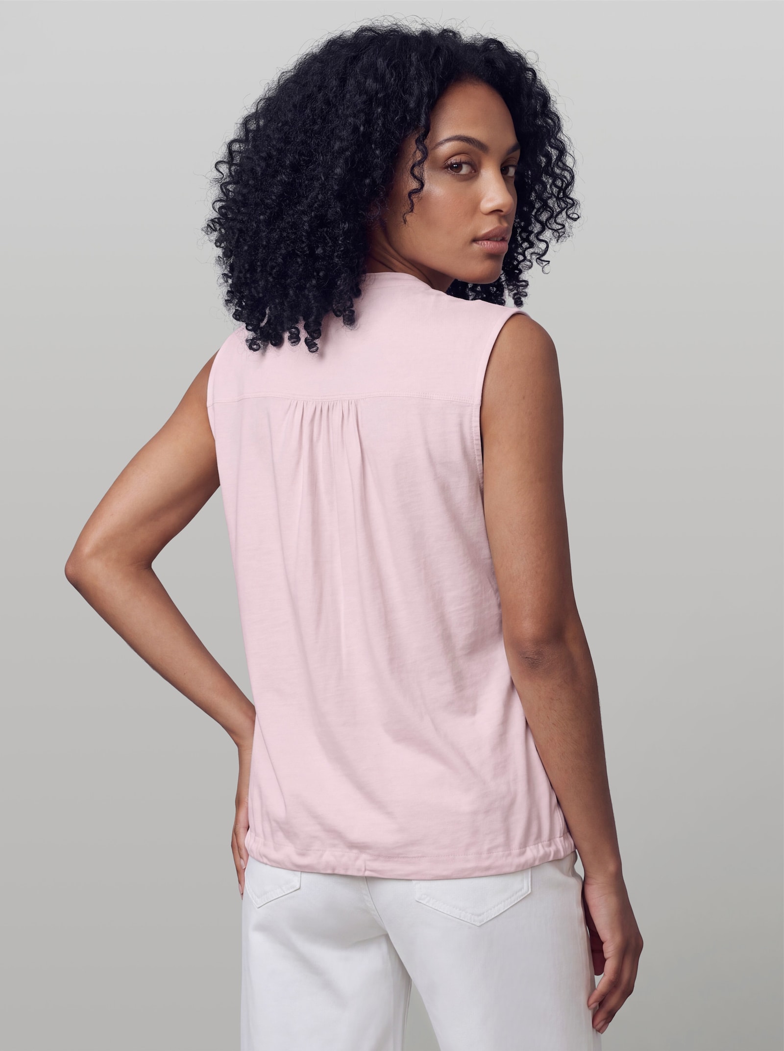 heine Blusenshirt mit Spitzeneinsatz - hellrosé