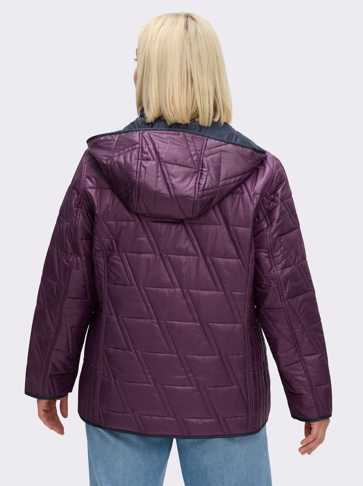 Wendejacke mit Kapuze, abzippbar - violett