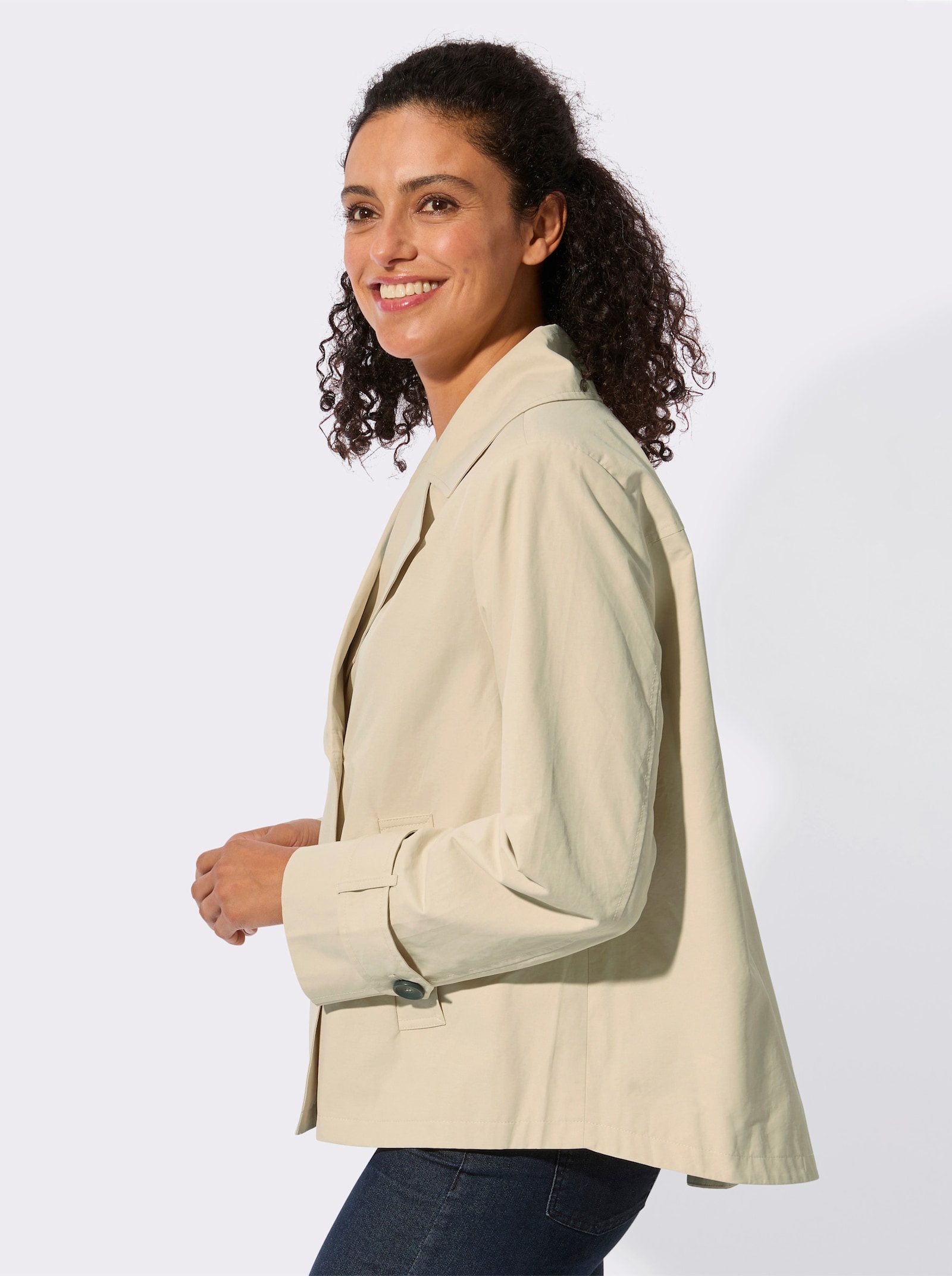 Kurzjacke in Trench-Optik - sand