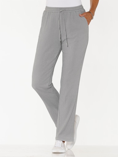 Schlupfhose in Crinkle-Qualität - steingrau