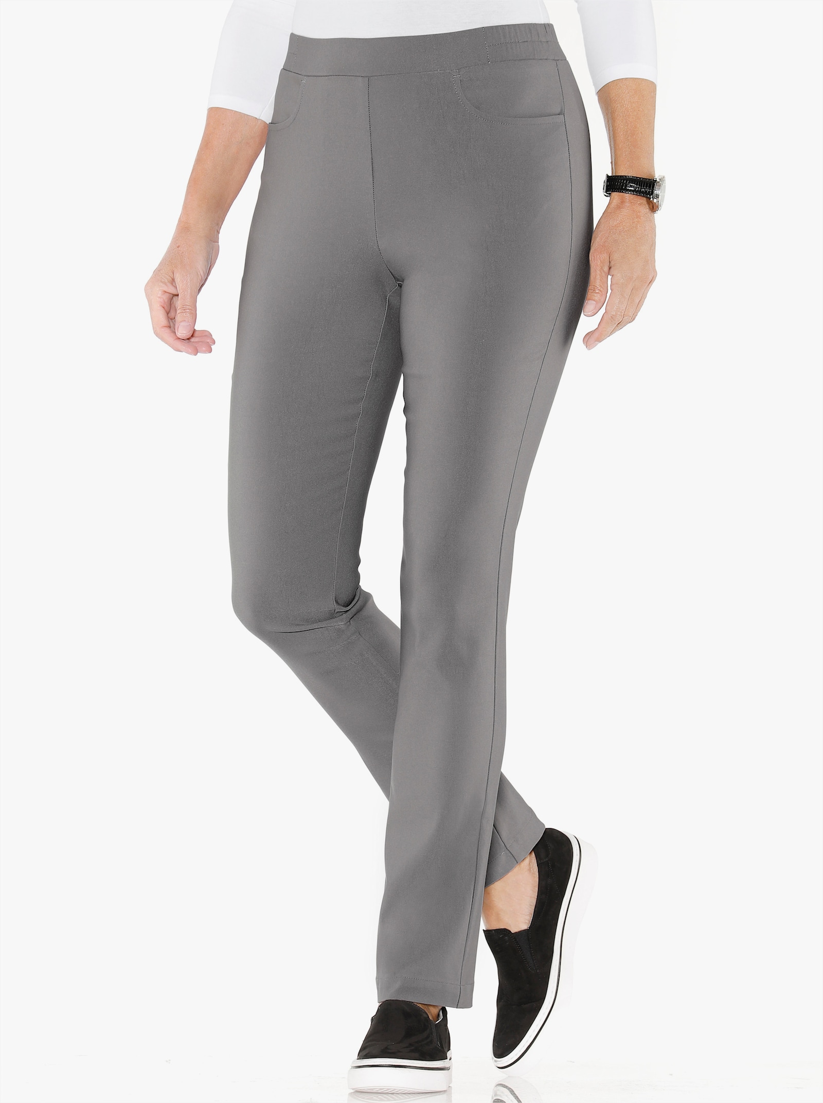 Schlupfhose in Bengalin-Qualität - grau