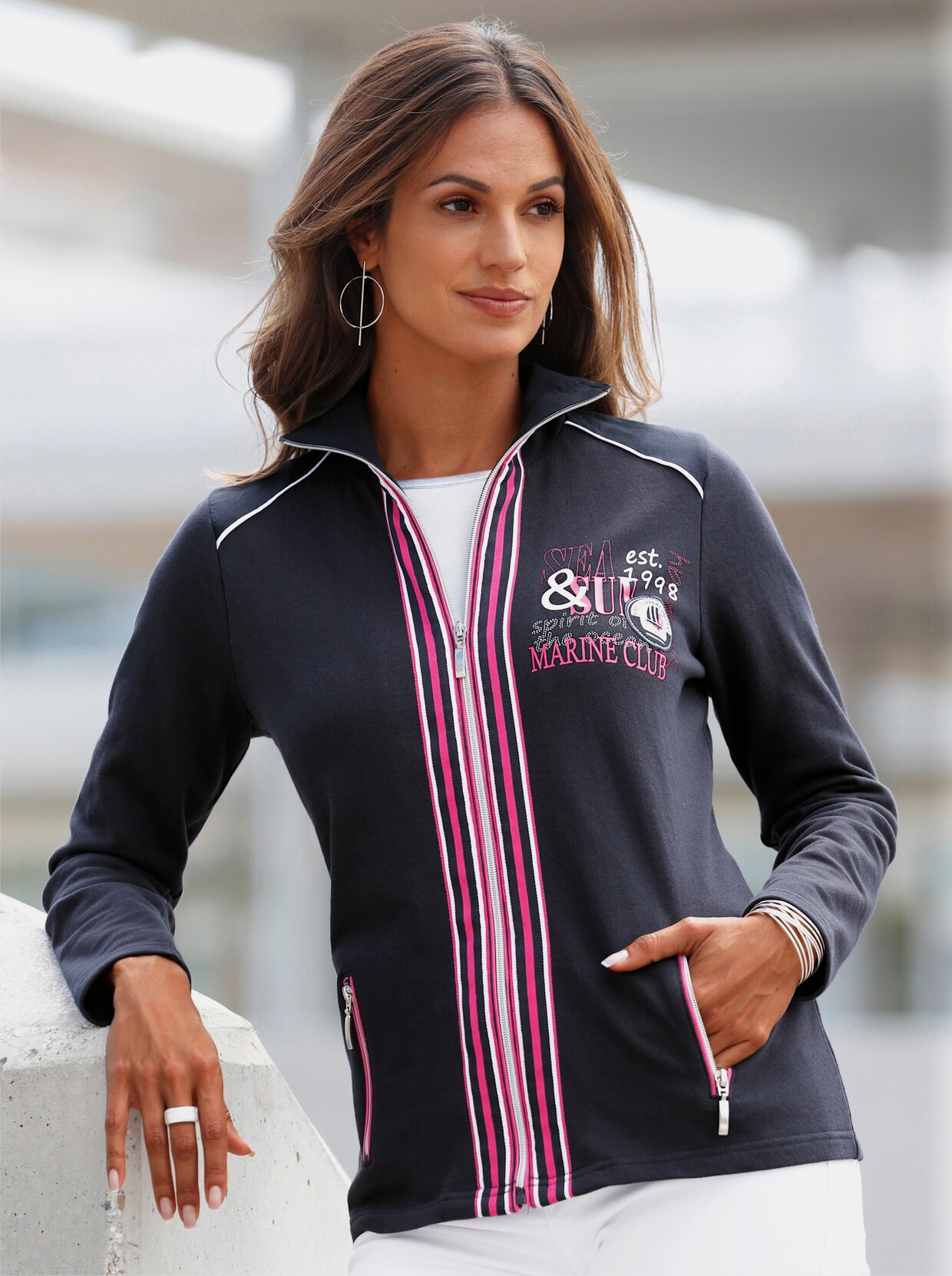 Sweatjacke - marine