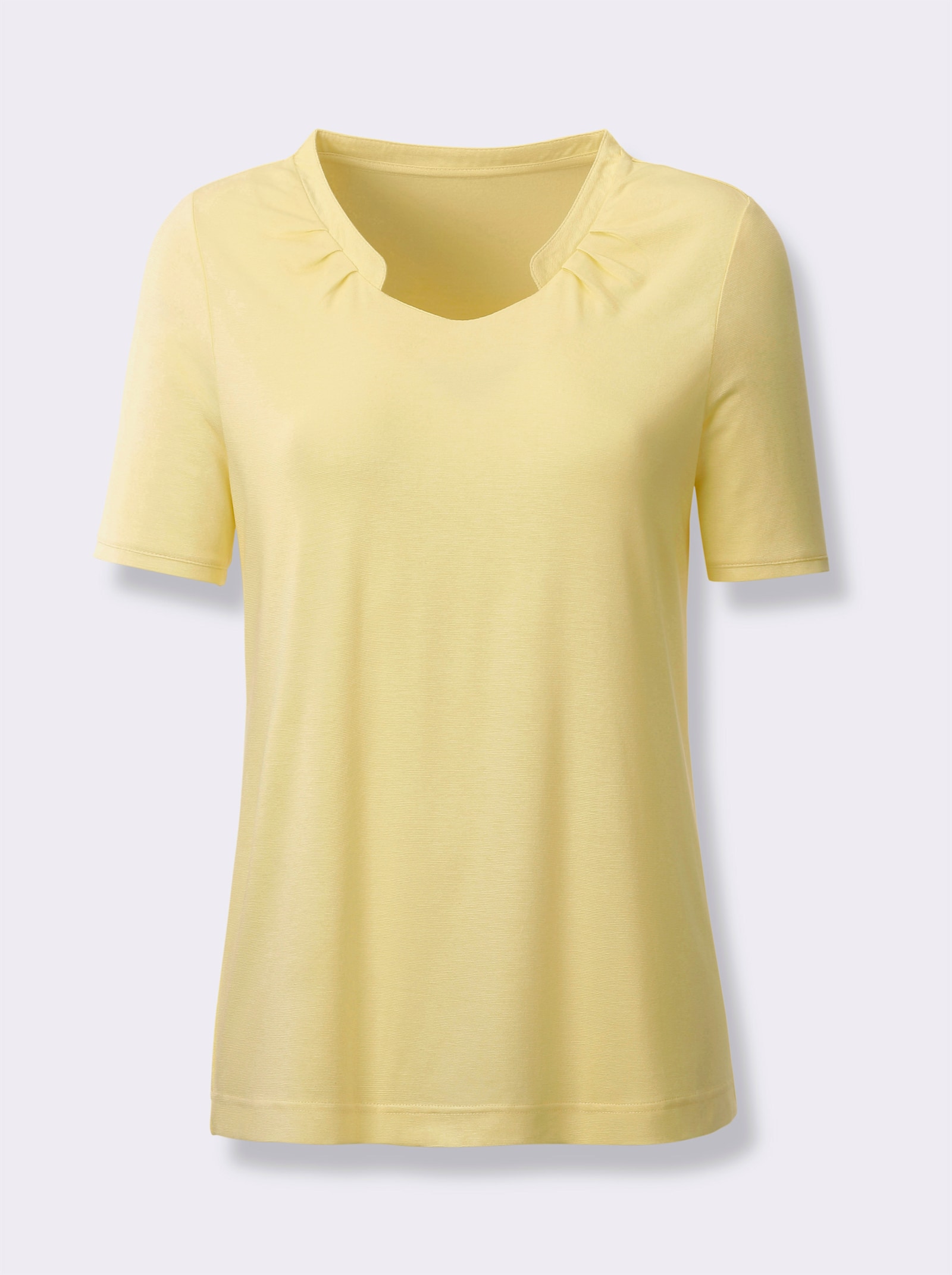 T-shirt à manches courtes avec plis devant - citron