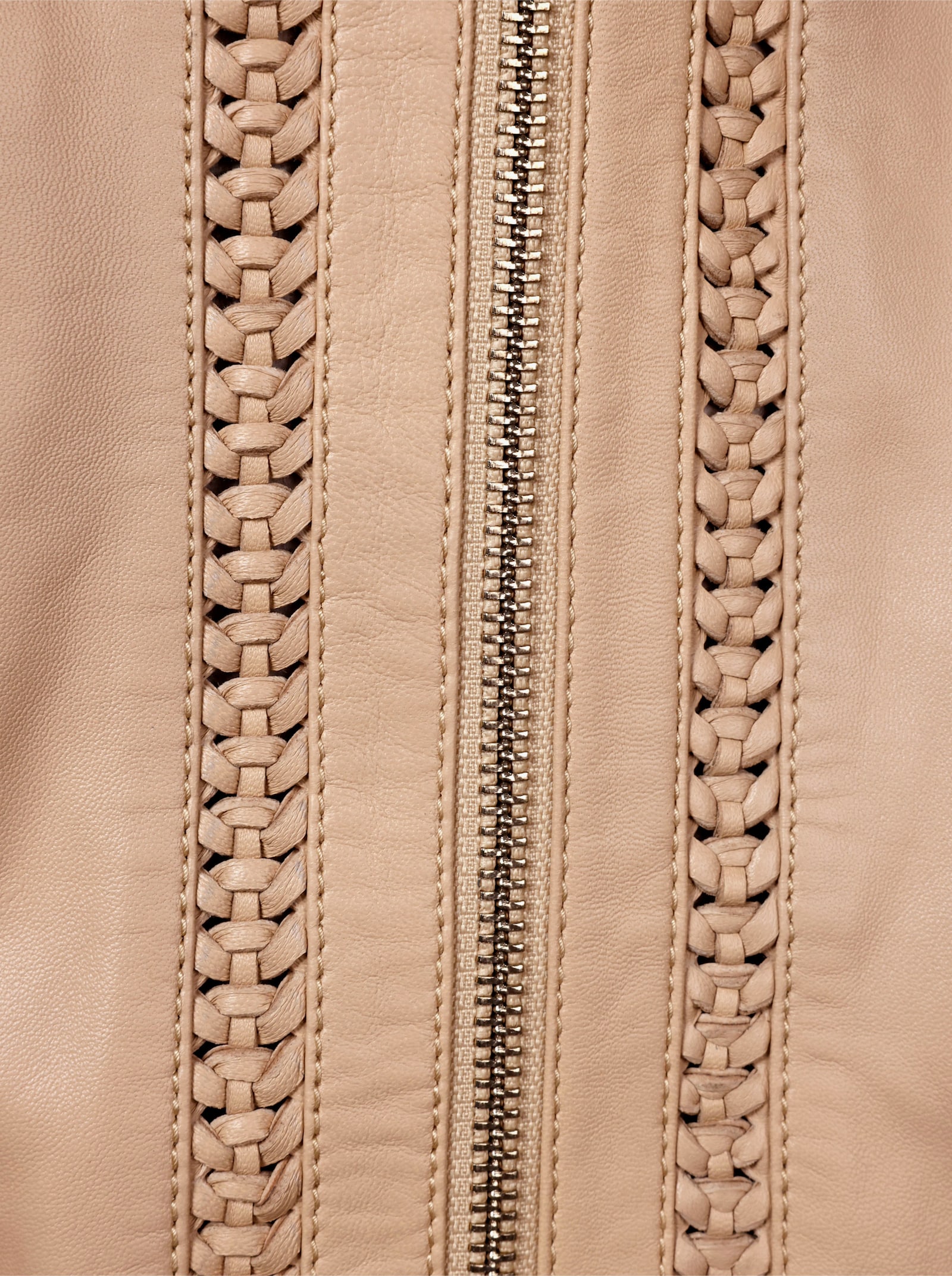 CREATION L PREMIUM Lederblazer mit Schößchen - camel