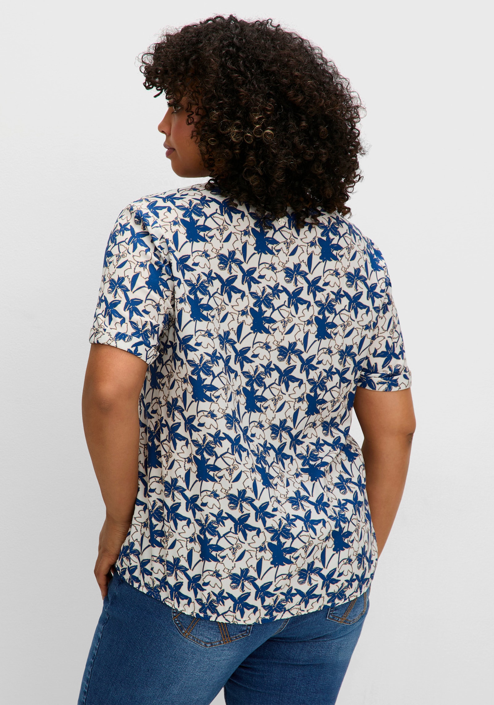 sheego Tunika mit Gummizugbund - champagner-gemustert