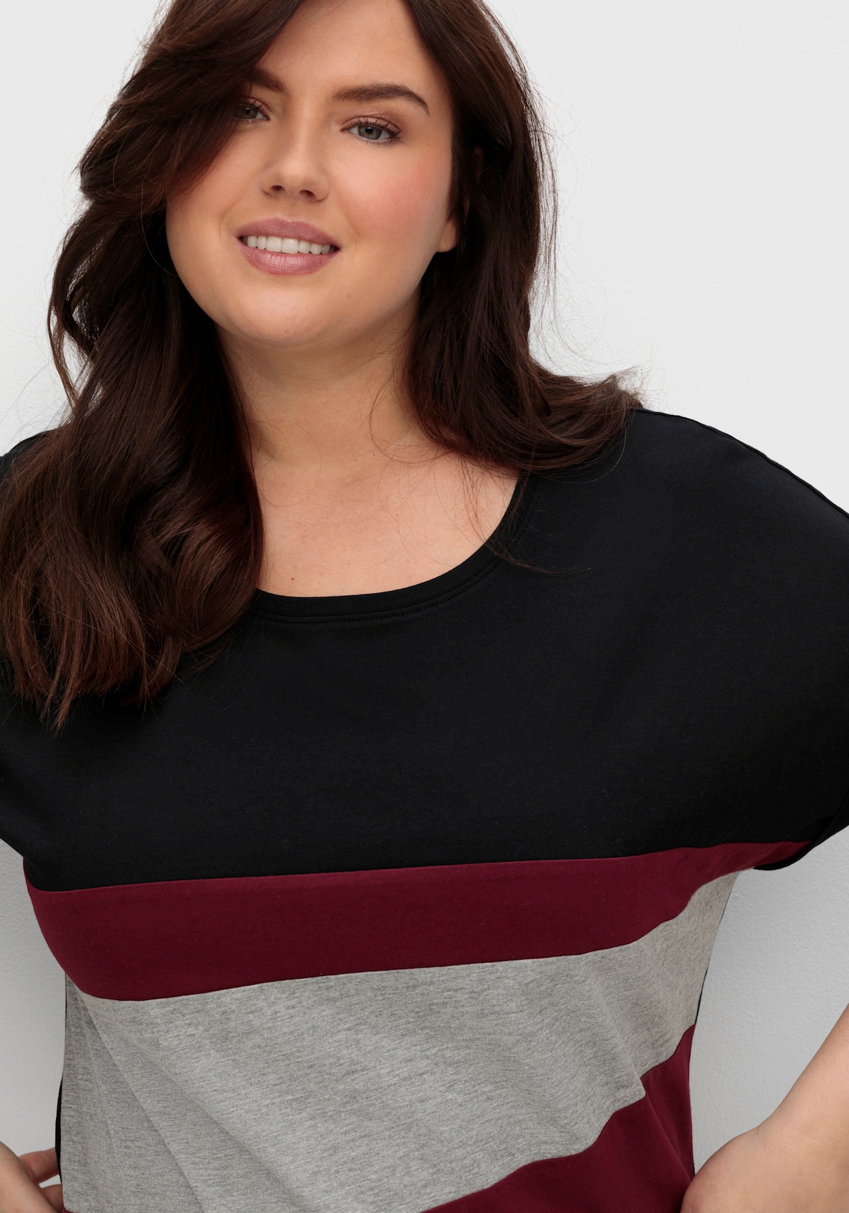 sheego Oversize-Shirt - schwarz