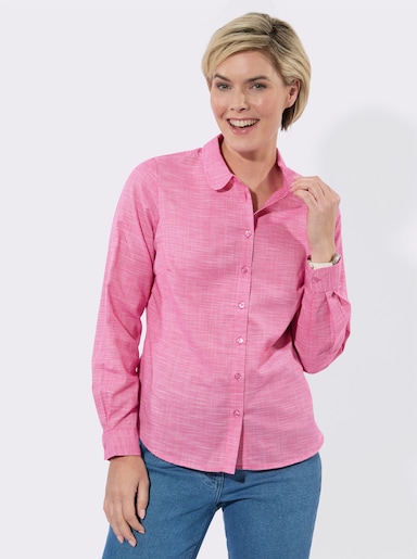 Langarmbluse mit Karo-Muster - pink-ecru-kariert