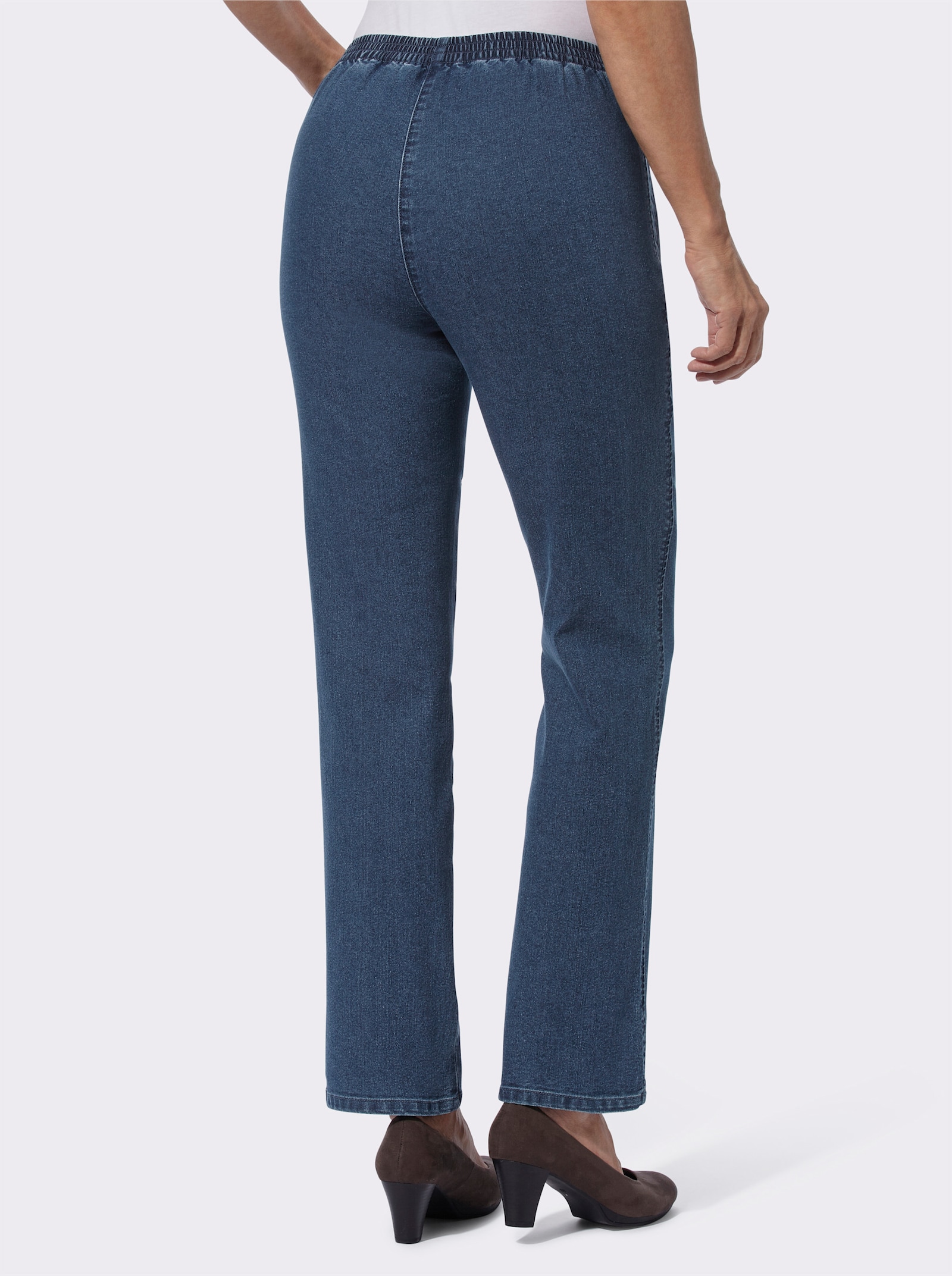 Jeans mit Glitzerstein-Details - blue-stone-washed