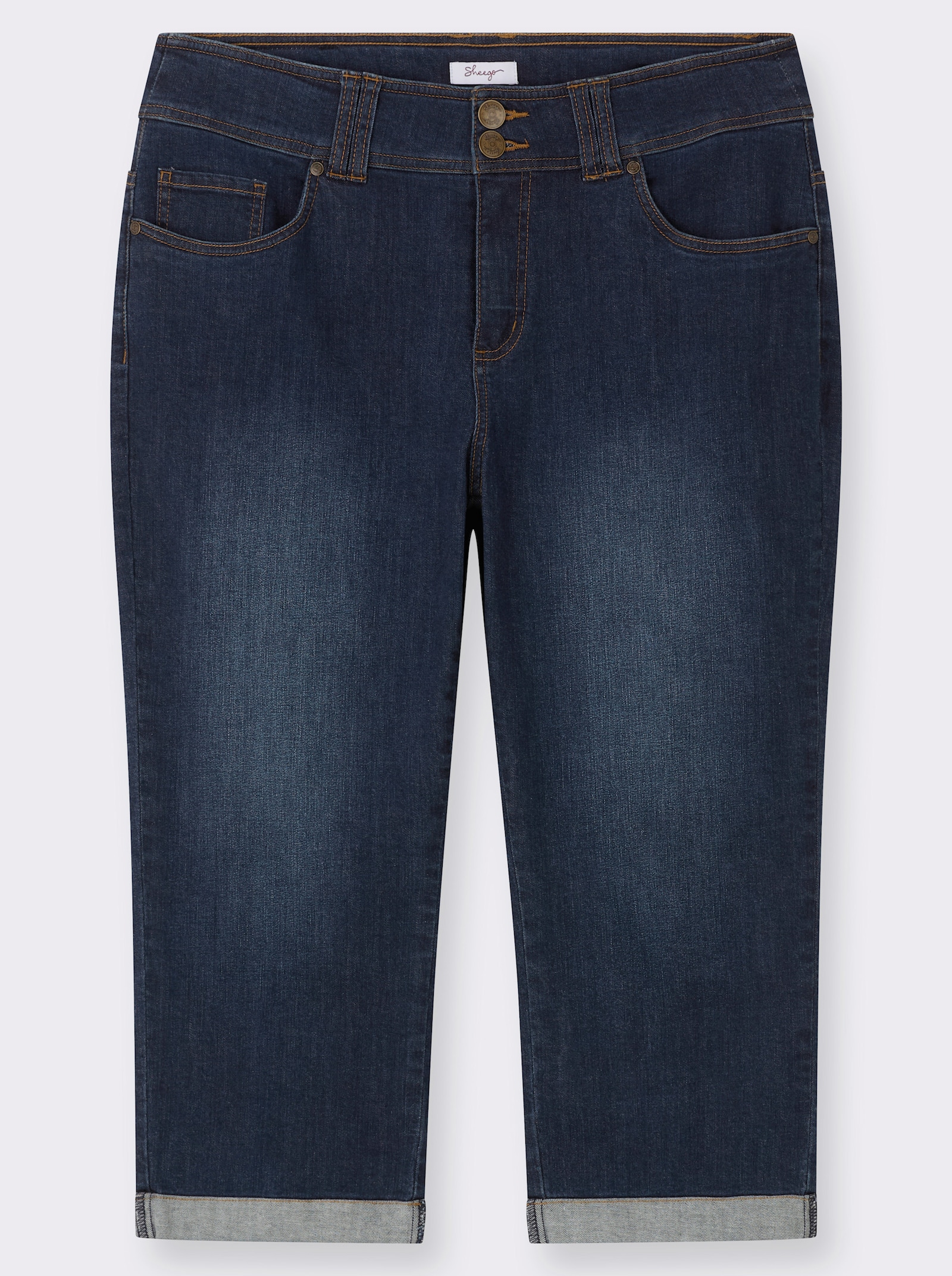 sheego 3/4-Jeans für kräftigere Oberschenkel - dark blue