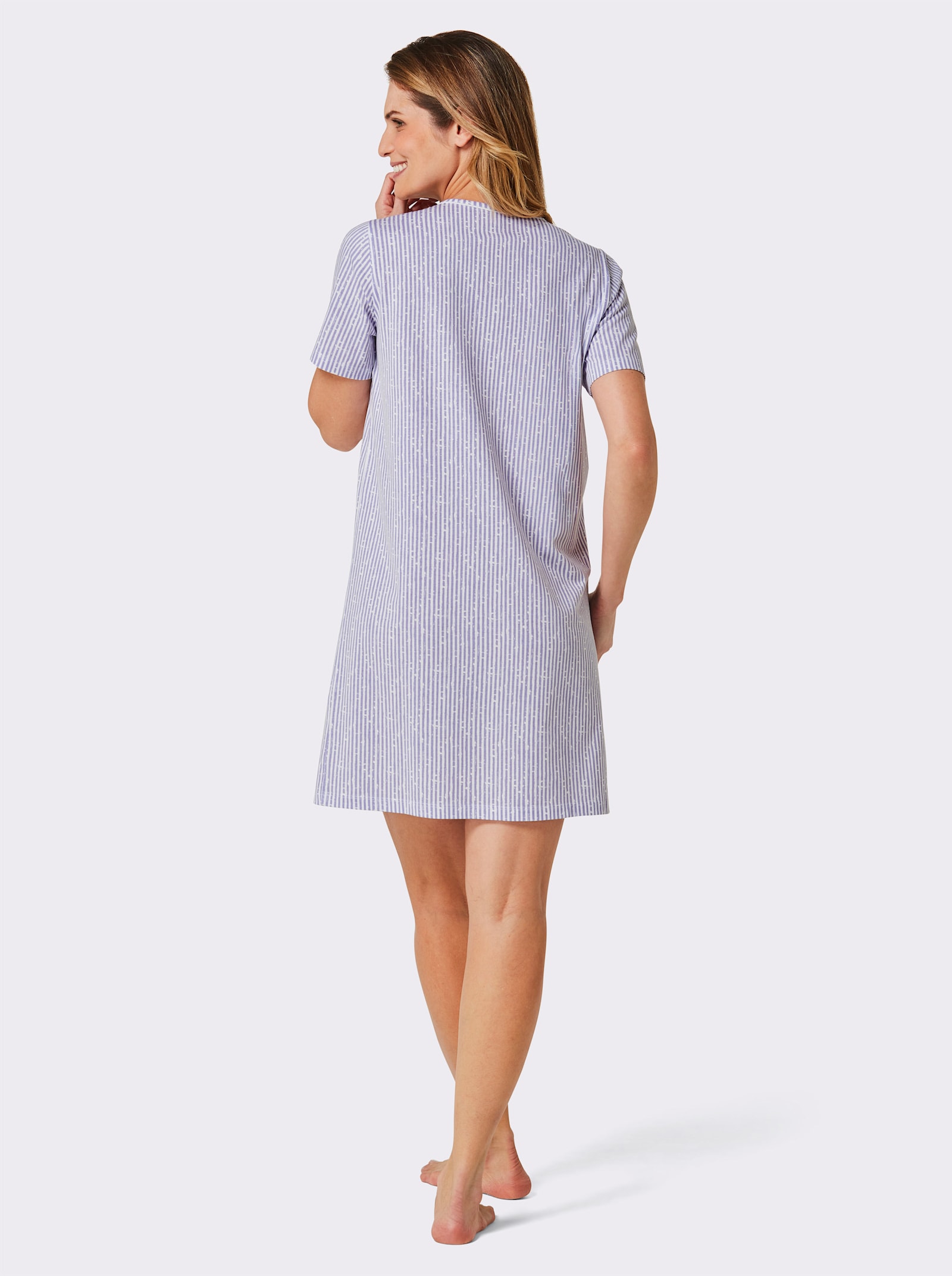 wäschepur Sleepshirts - weiss-lavendel-gestreift + weiss-zitrone-gestreift