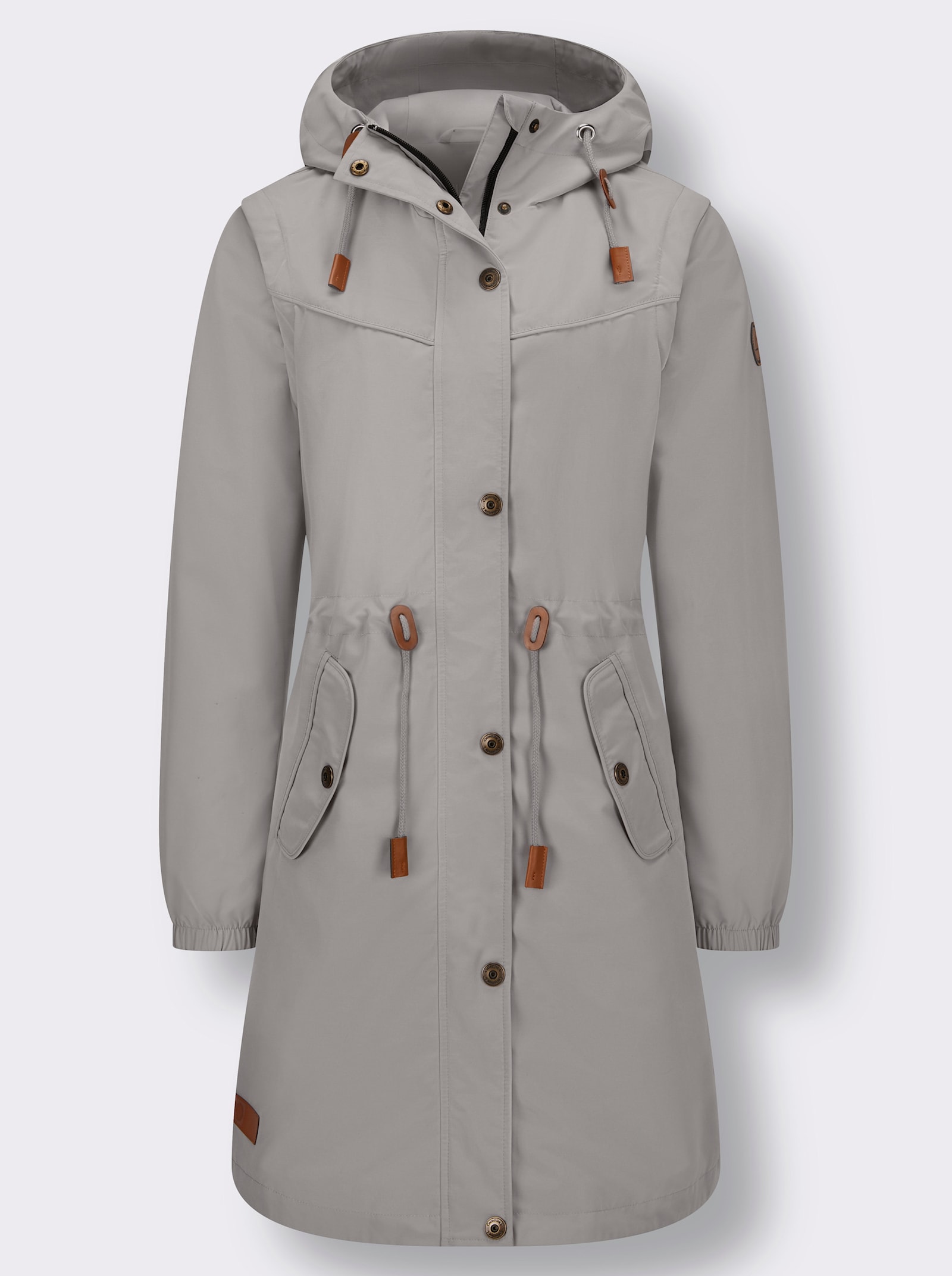 2-in-1-Jacke mit abzippbaren Ärmeln - steingrau