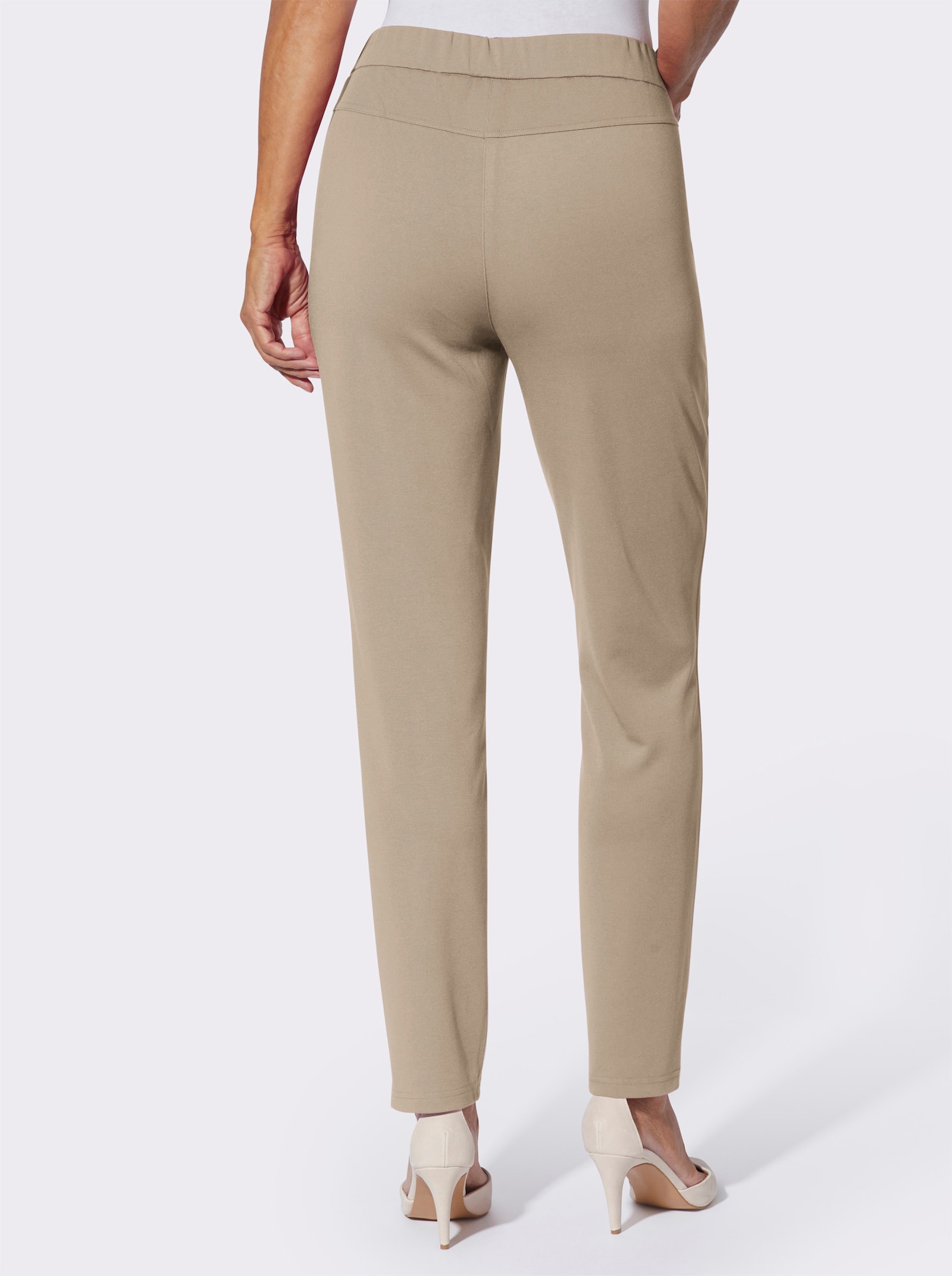 Schlupfhose mit Glitzersteinchen-Deko - beige