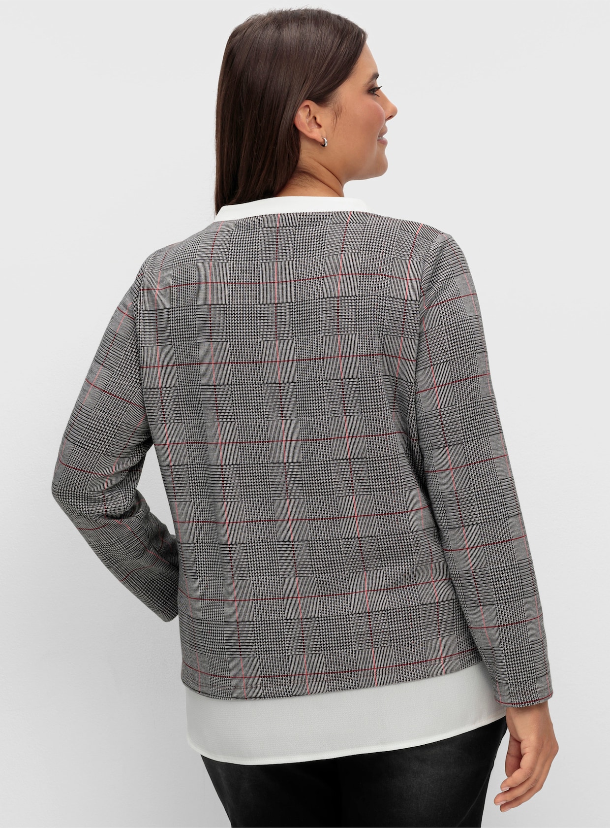 2-in-1-Shirt - schwarz-rot-kariert