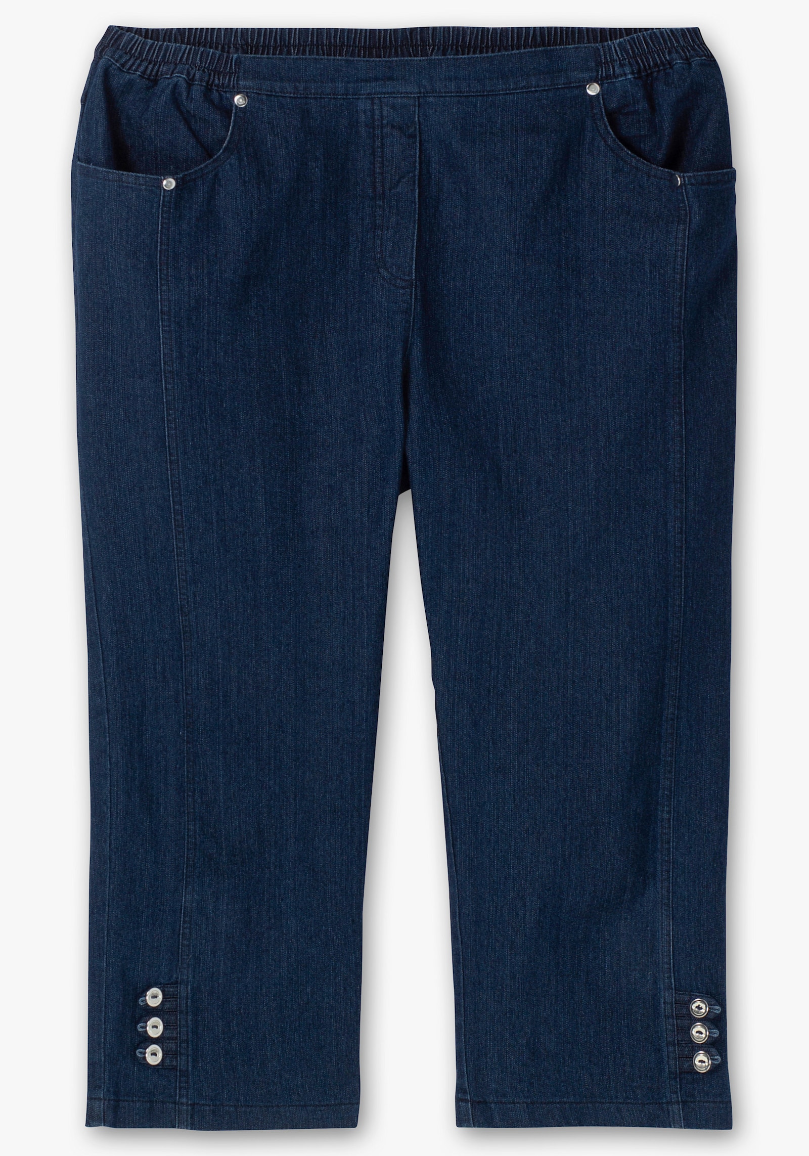 7/8-Jeans mit Zierriegel am Abschluss - blue-stone-washed
