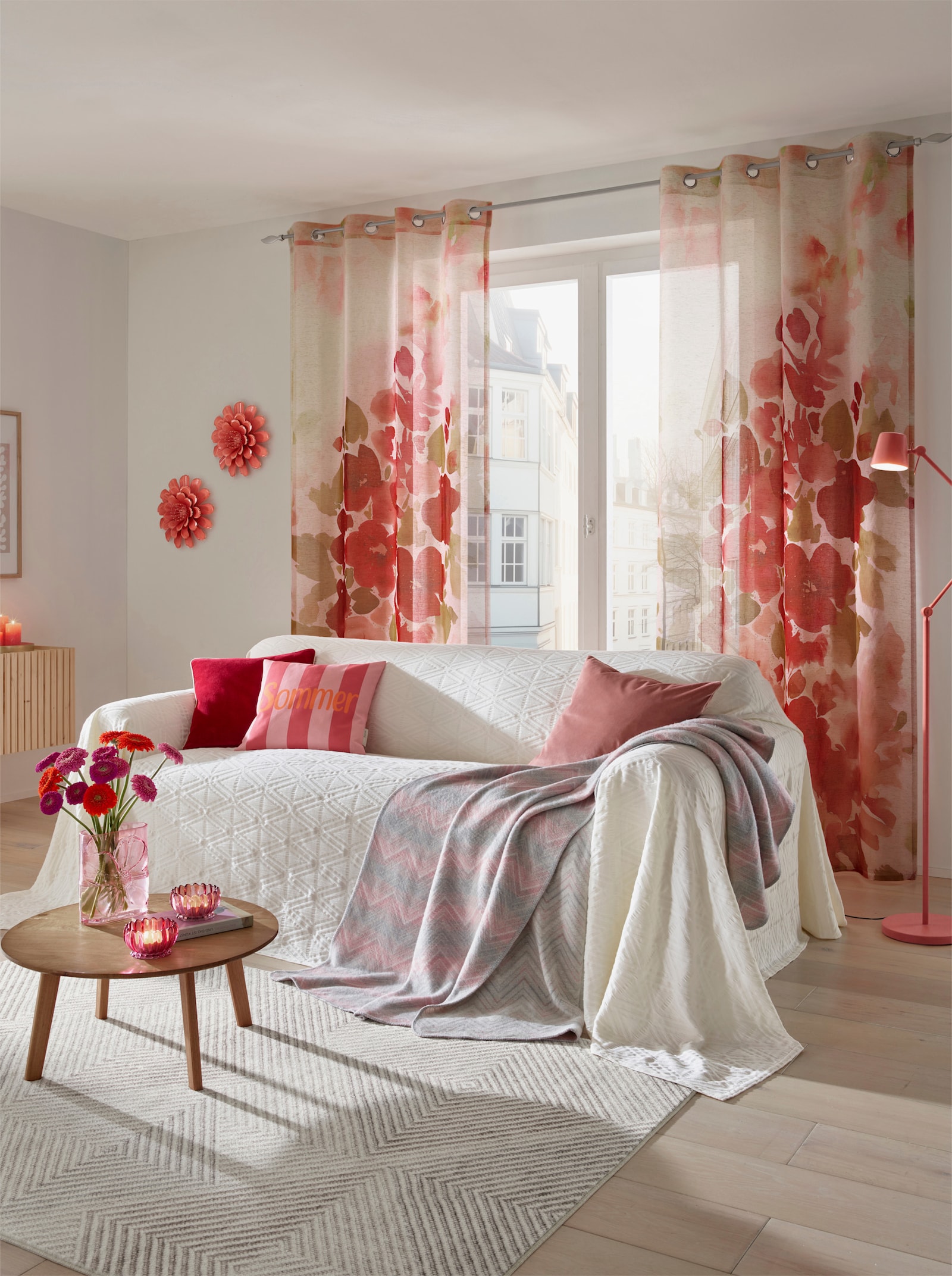 wash+dry by Kleen-Tex Teppich mit weichem Flor - ecru-braun-bedruckt